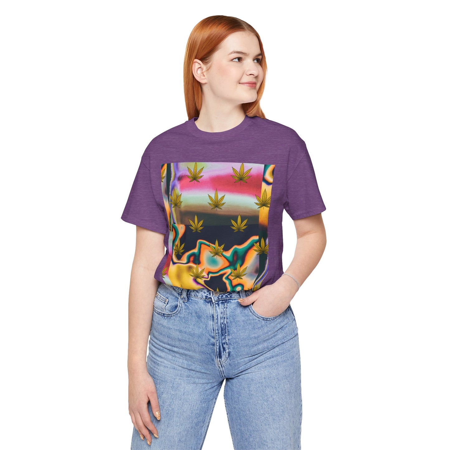 Vibrant Leaf Graphic Tee - Unisex Jersey Short Sleeve T-Shirt