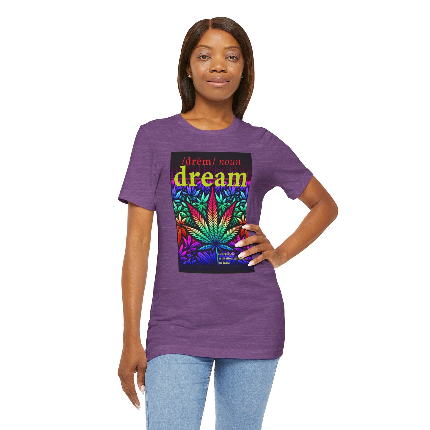 Dream Inspired Unisex Jersey Tee - Vibrant Cannabis Graphic T-Shirt