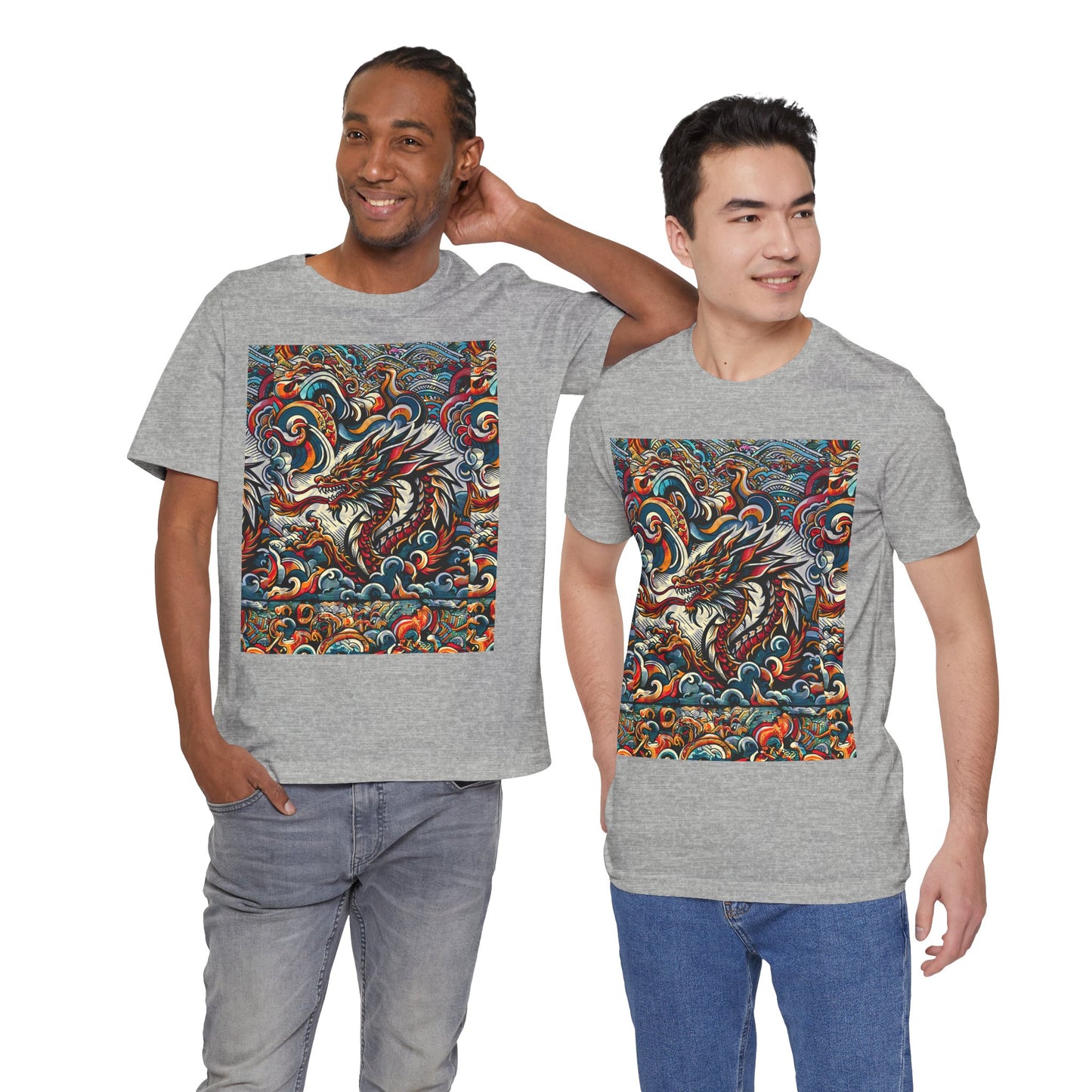 Vibrant Dragon Graphic Tee - Unisex Jersey Short Sleeve Shirt