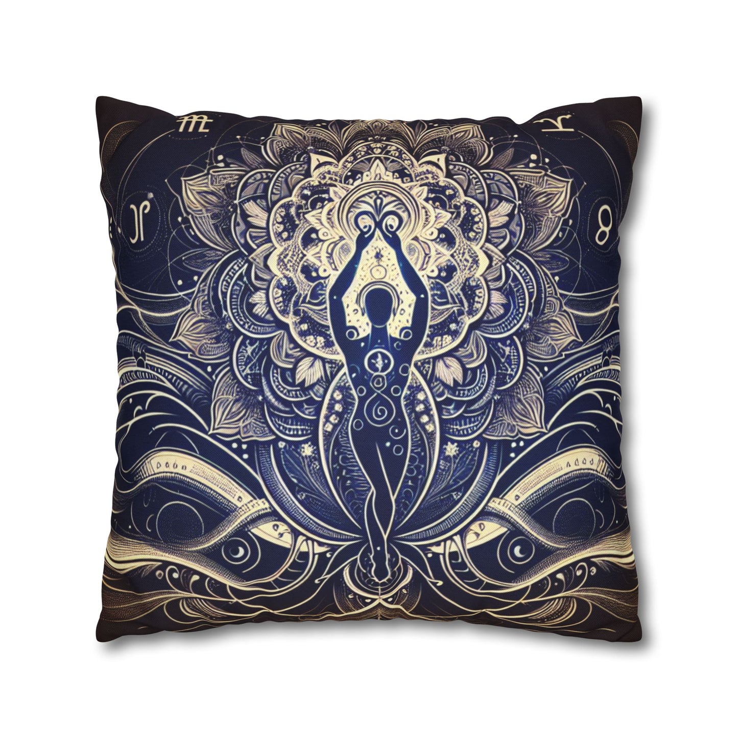 Mandala Yoga Inspired Square Pillowcase | Bohemian Home Decor