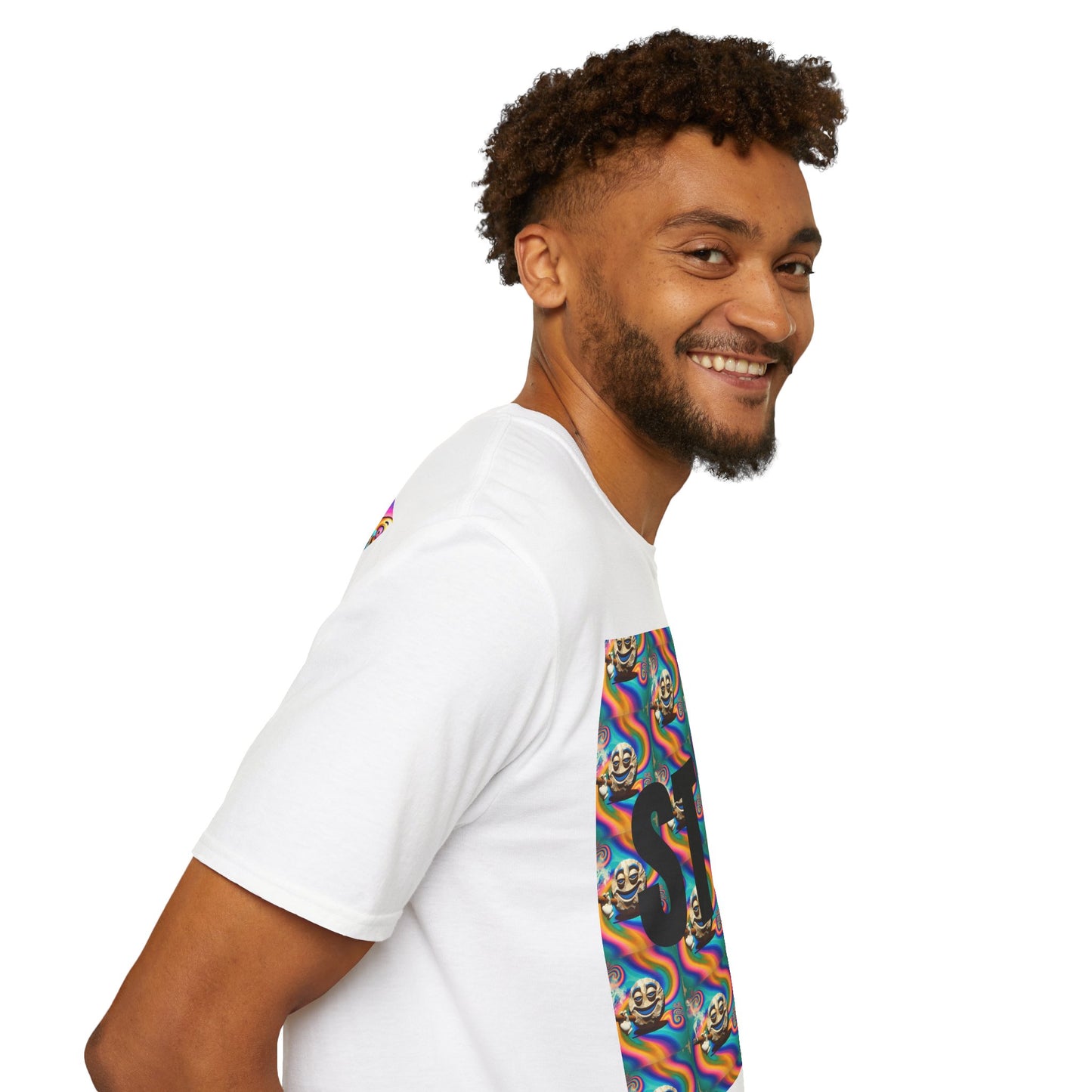 Stay Stoned Unisex Softstyle T-Shirt - Retro Vibe Graphic Tee for Fun Gatherings