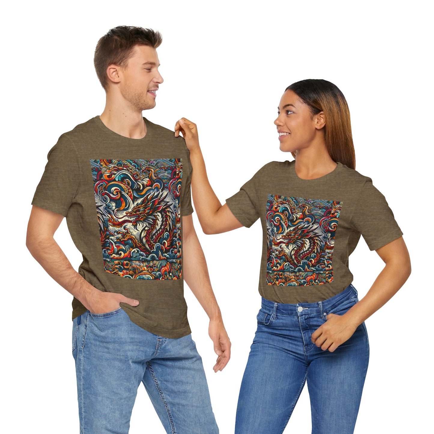Vibrant Dragon Graphic Tee - Unisex Jersey Short Sleeve Shirt