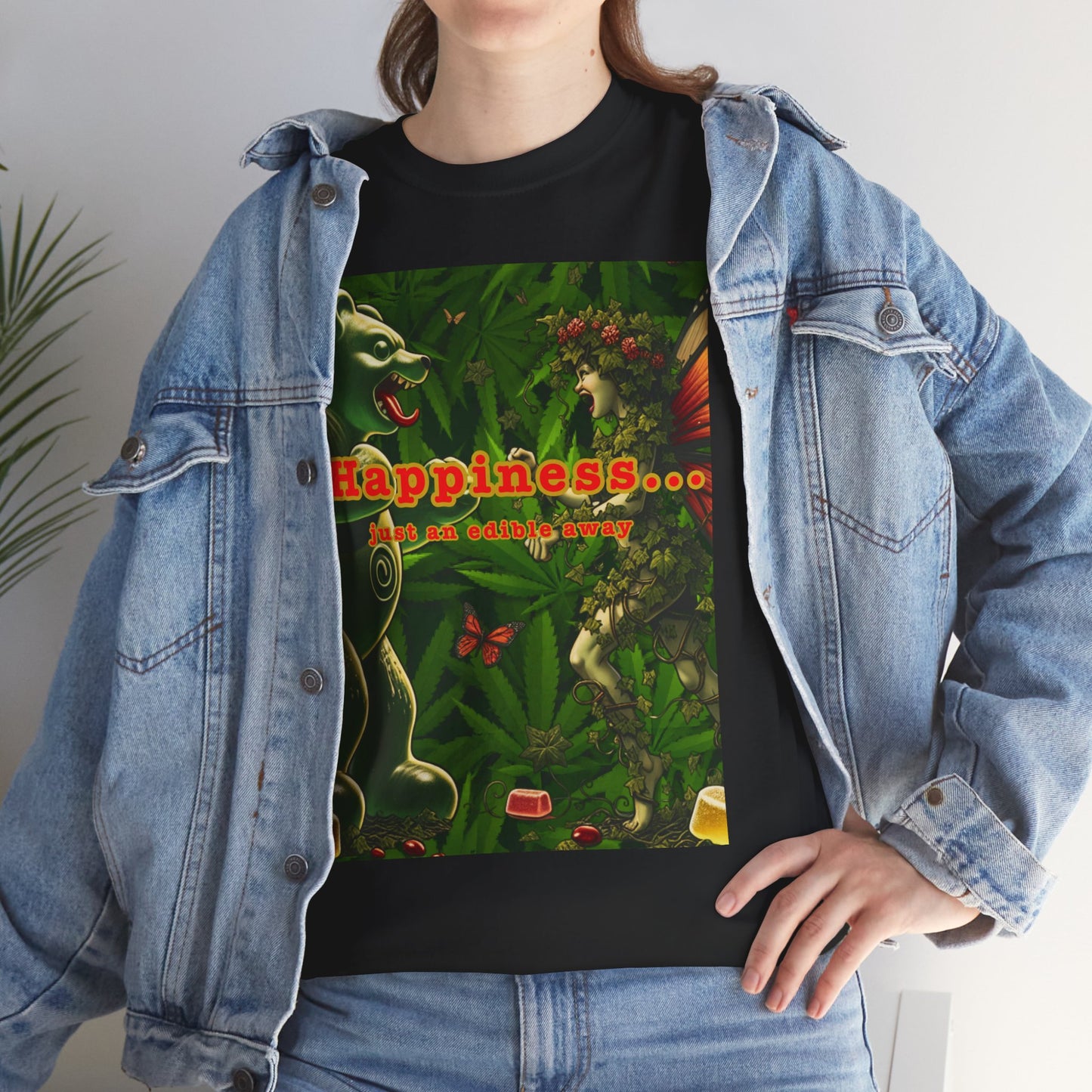 Happiness Jungle Unisex Heavy Cotton Tee, Graphic T-Shirt, Nature Lover Gift, Summer Wardrobe Essential, Unisex Casual Wear