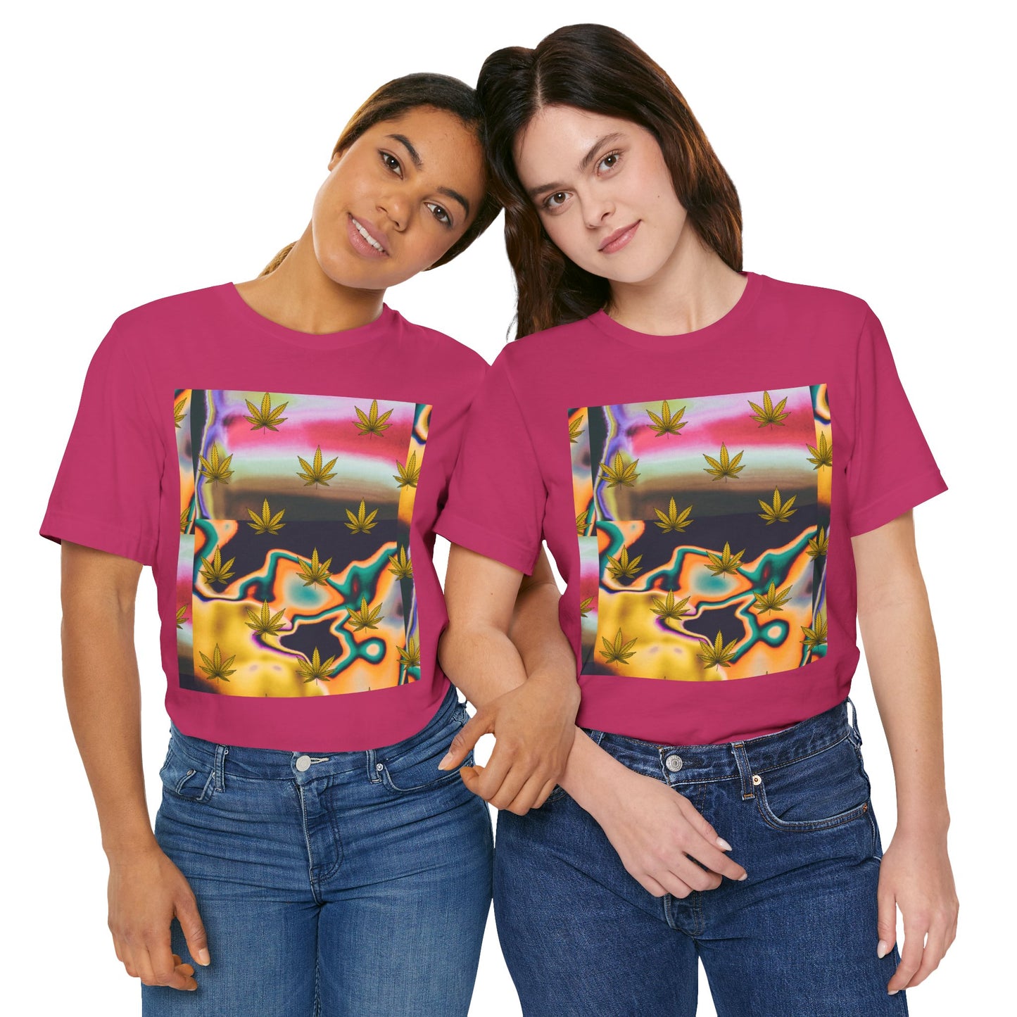 Vibrant Leaf Graphic Tee - Unisex Jersey Short Sleeve T-Shirt