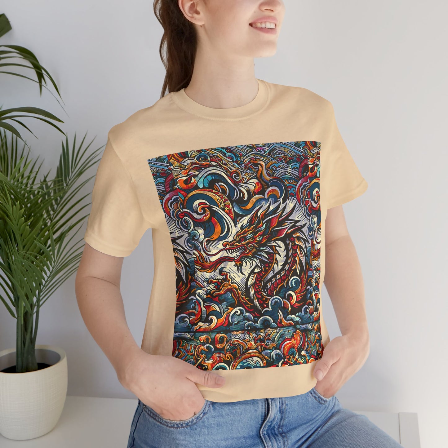 Vibrant Dragon Graphic Tee - Unisex Jersey Short Sleeve Shirt