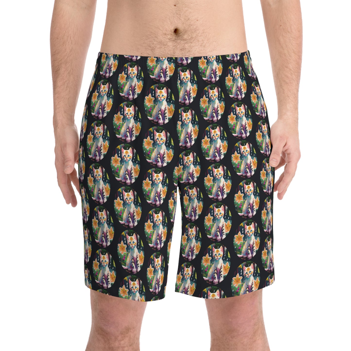 Men's Elastic Beach Shorts (AOP)