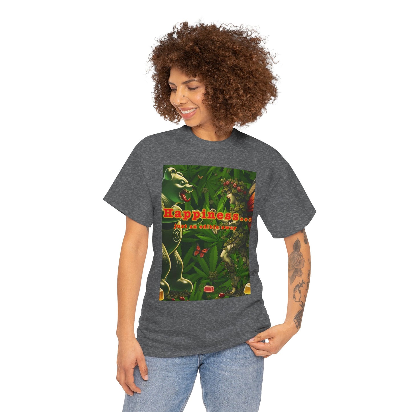 Happiness Jungle Unisex Heavy Cotton Tee, Graphic T-Shirt, Nature Lover Gift, Summer Wardrobe Essential, Unisex Casual Wear