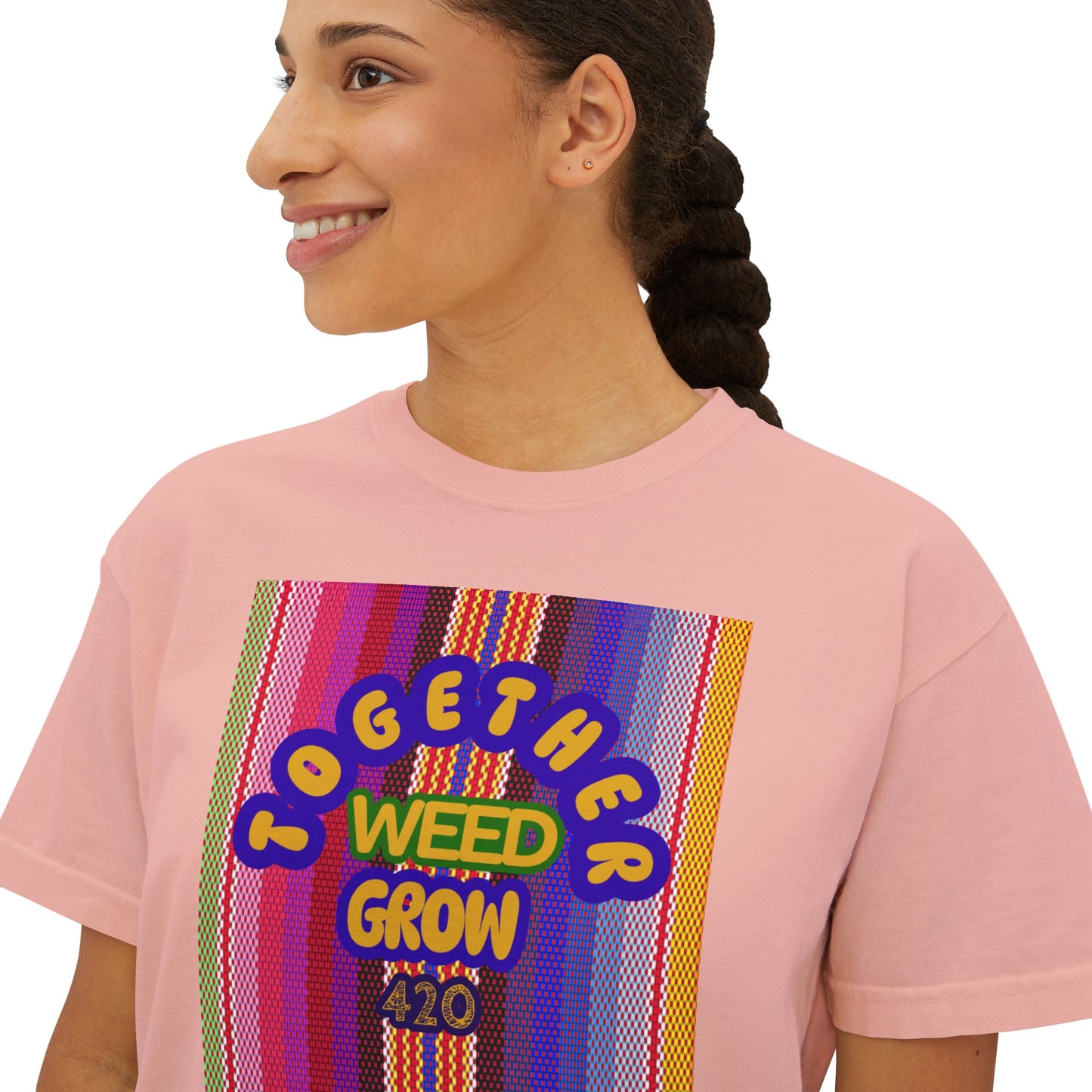 Women's Boxy Tee - Together We Grow Weed Design