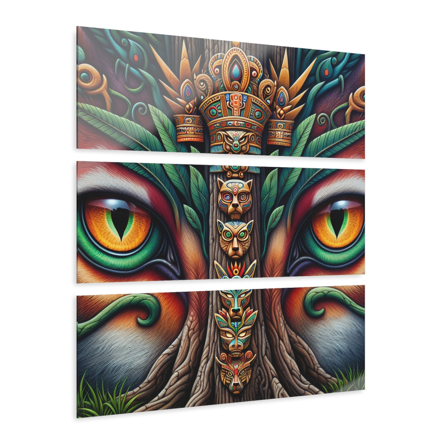 Trippy Aztec Acrylic Prints (Triptych)
