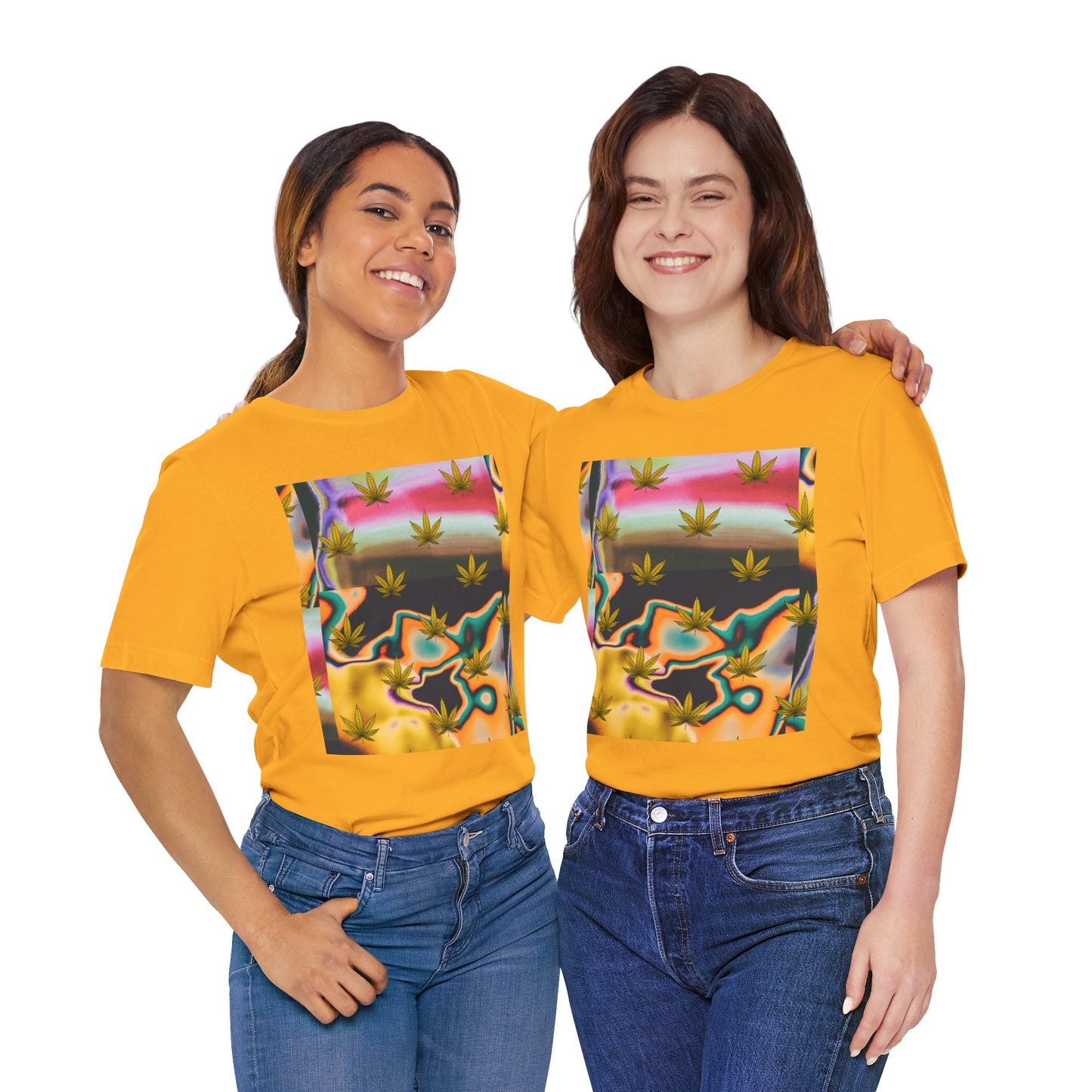 Vibrant Leaf Graphic Tee - Unisex Jersey Short Sleeve T-Shirt