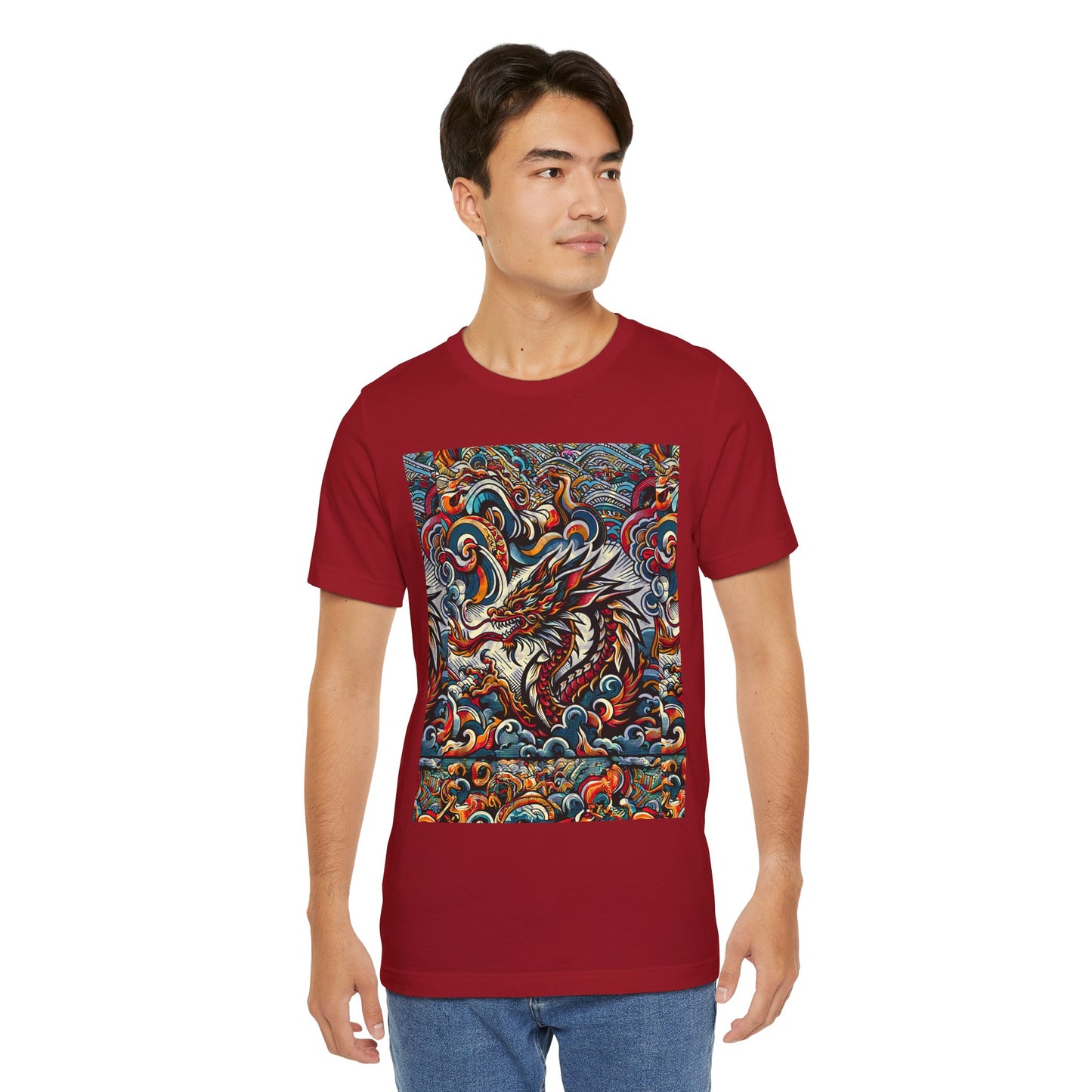 Vibrant Dragon Graphic Tee - Unisex Jersey Short Sleeve Shirt