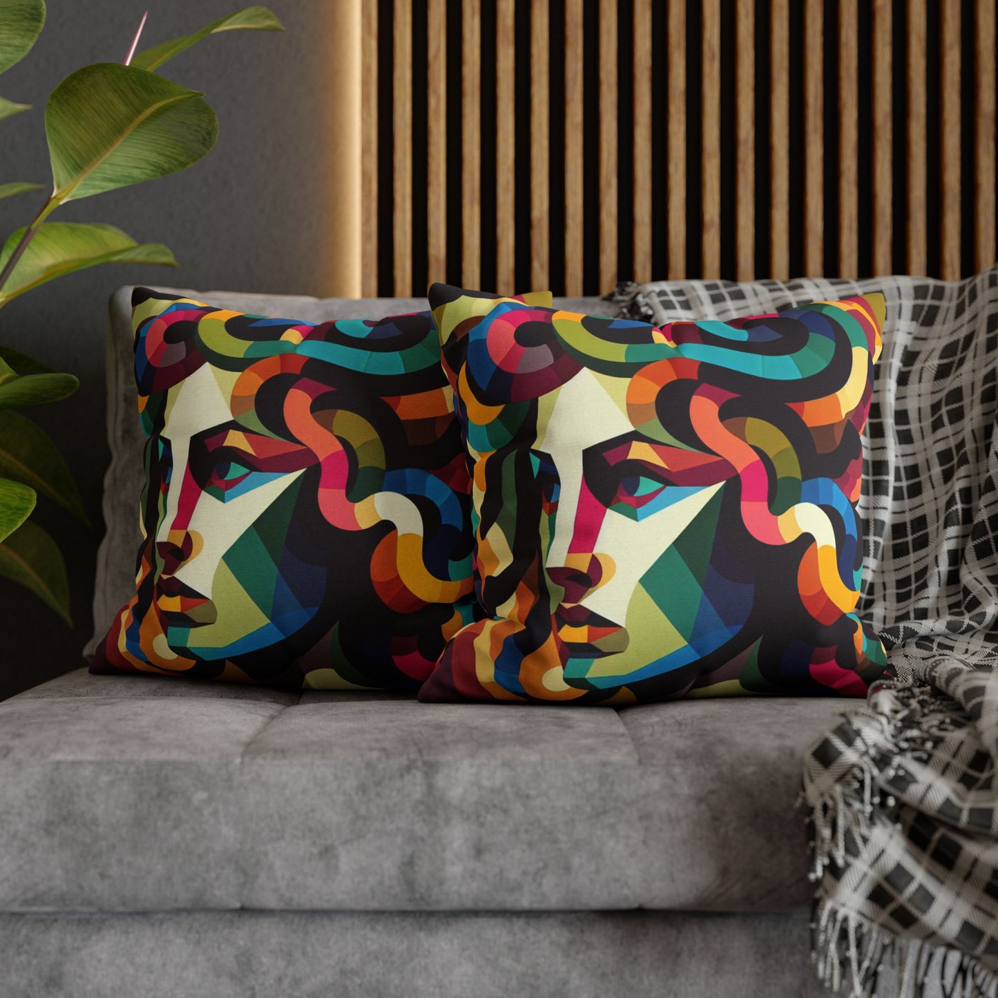 Spun Polyester Square Pillowcase