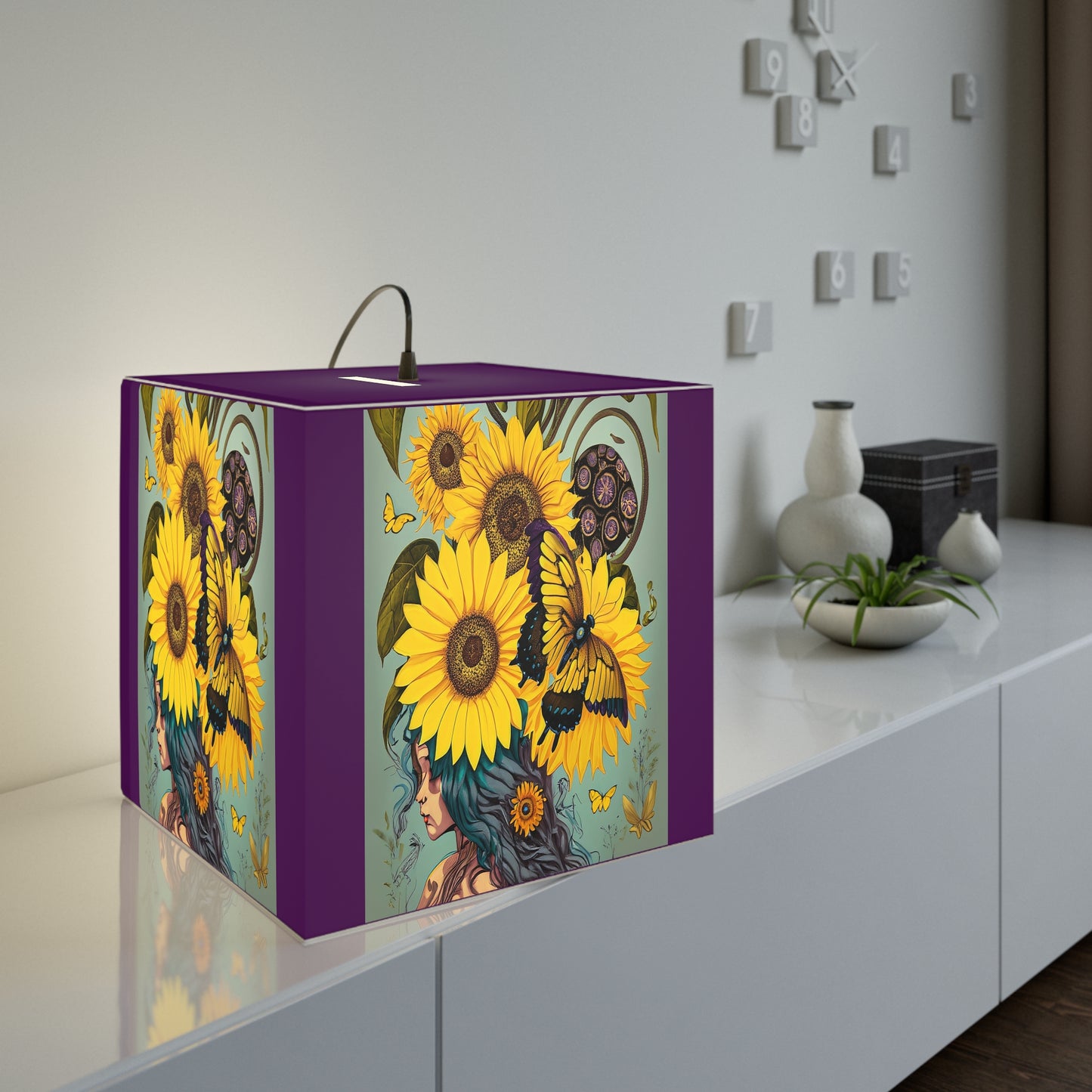 `Les Tournesols' Light Cube Lamp