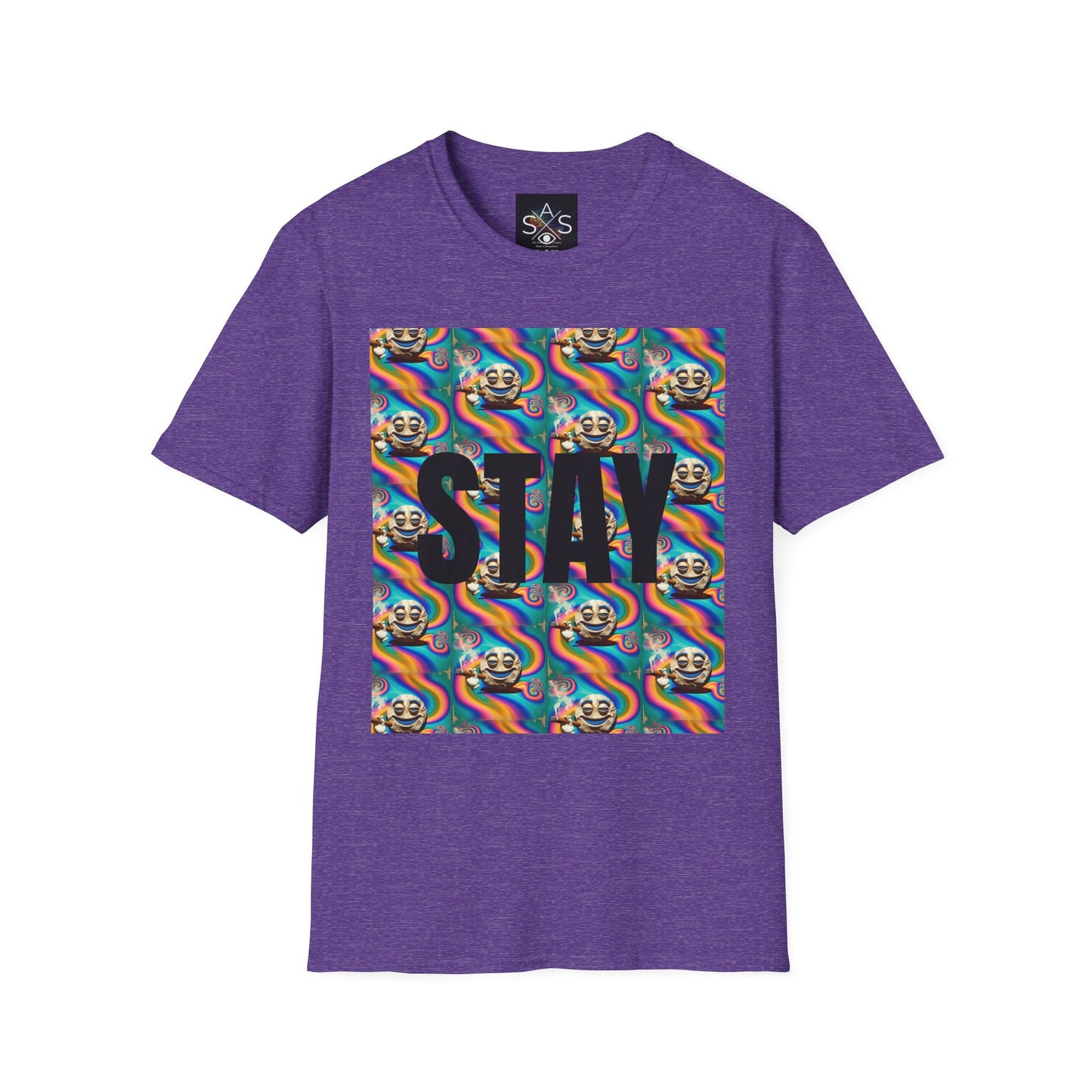 Stay Stoned Unisex Softstyle T-Shirt - Retro Vibe Graphic Tee for Fun Gatherings