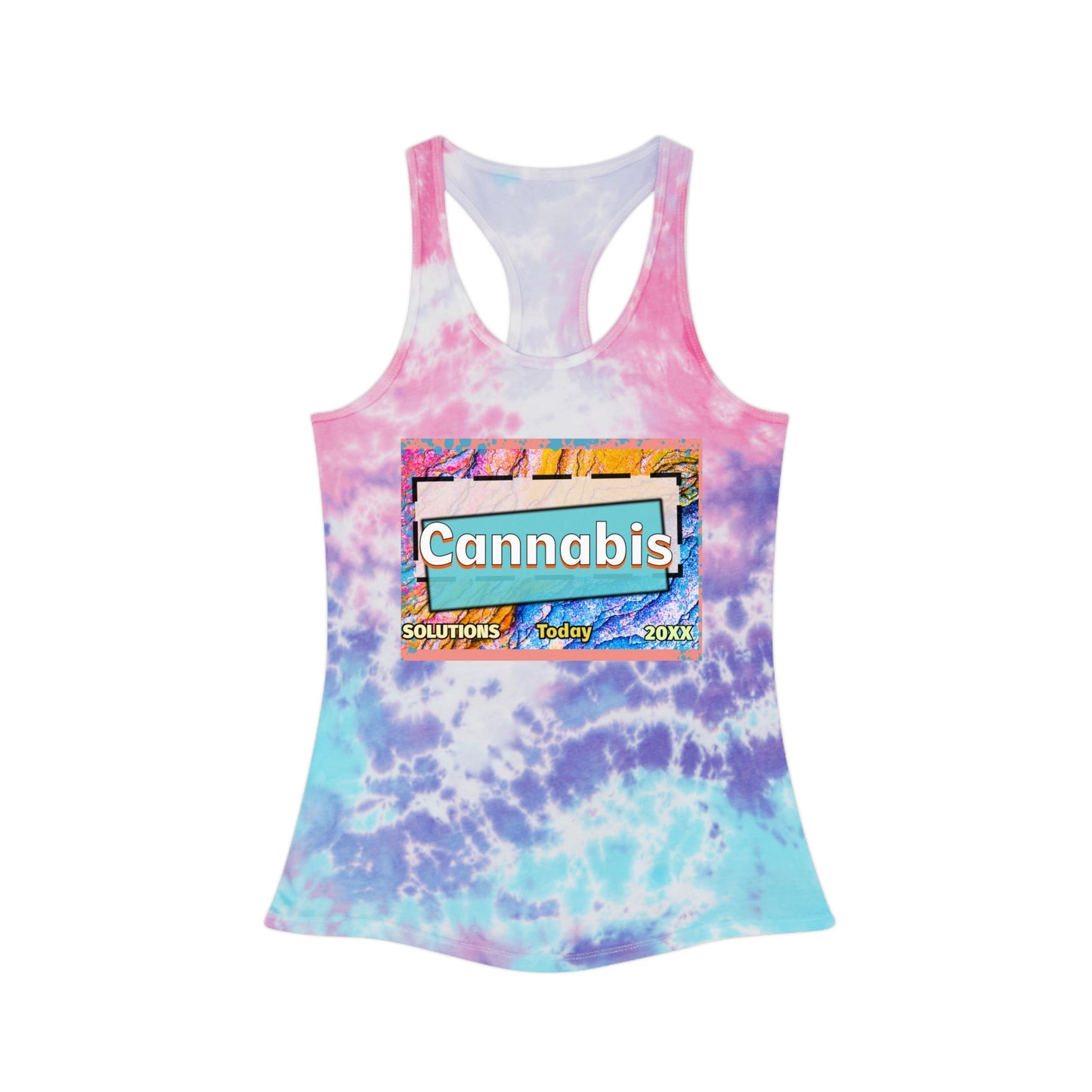 Tie Dye Cannabis Racerback Tank Top - Summer Vibes & Chill Style