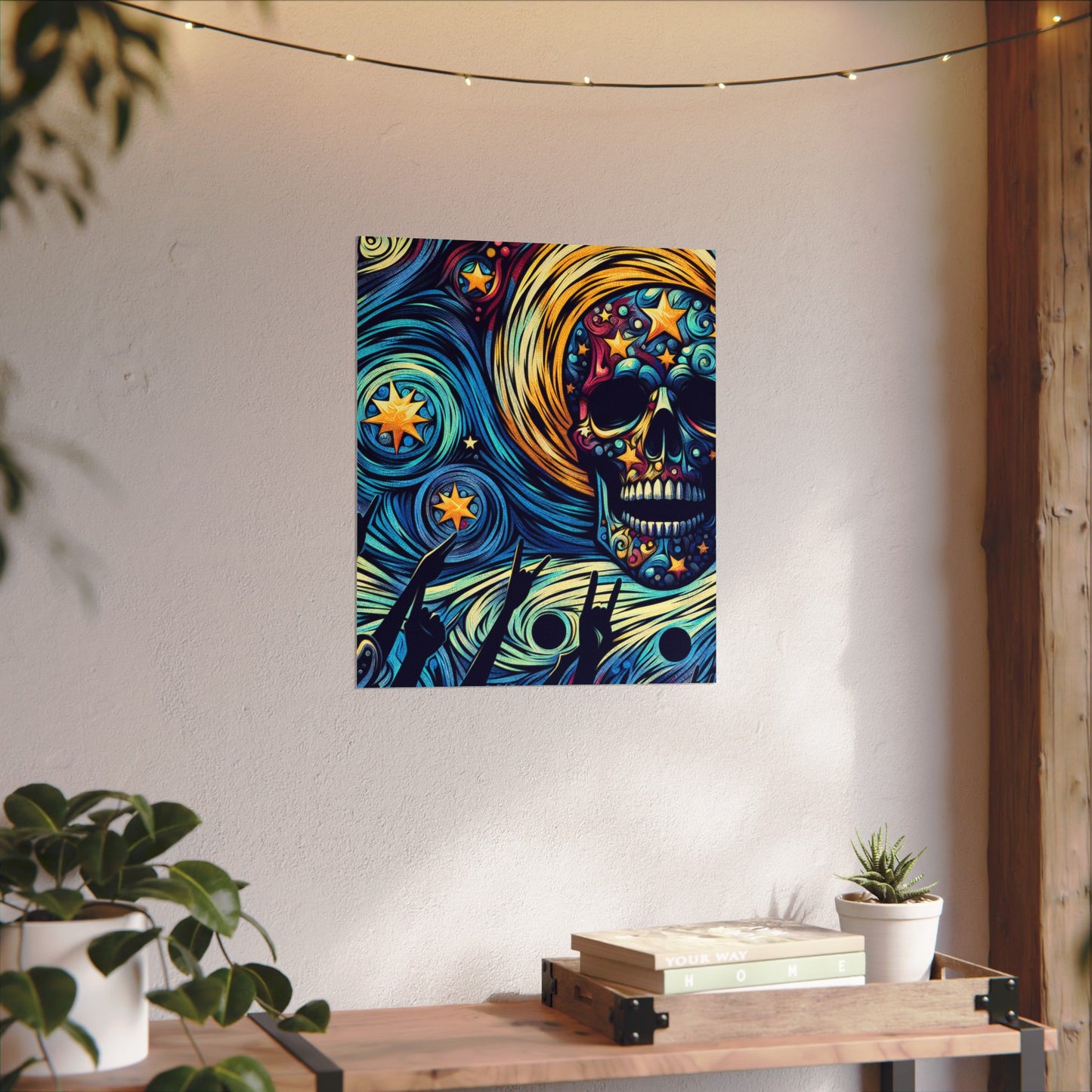 Midnight Rock N Roll Textured Watercolor Matte Posters