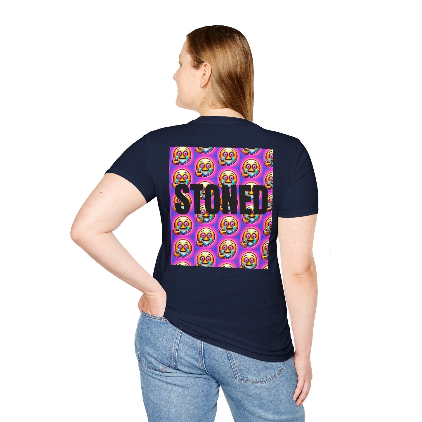 Stay Stoned Unisex Softstyle T-Shirt - Retro Vibe Graphic Tee for Fun Gatherings