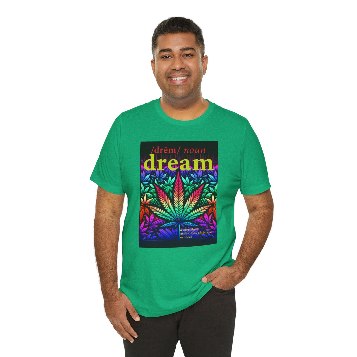 Dream Inspired Unisex Jersey Tee - Vibrant Cannabis Graphic T-Shirt
