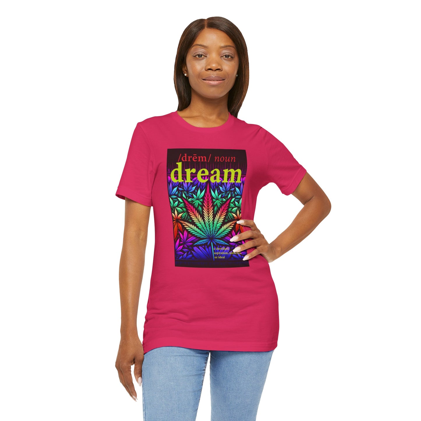 Dream Inspired Unisex Jersey Tee - Vibrant Cannabis Graphic T-Shirt