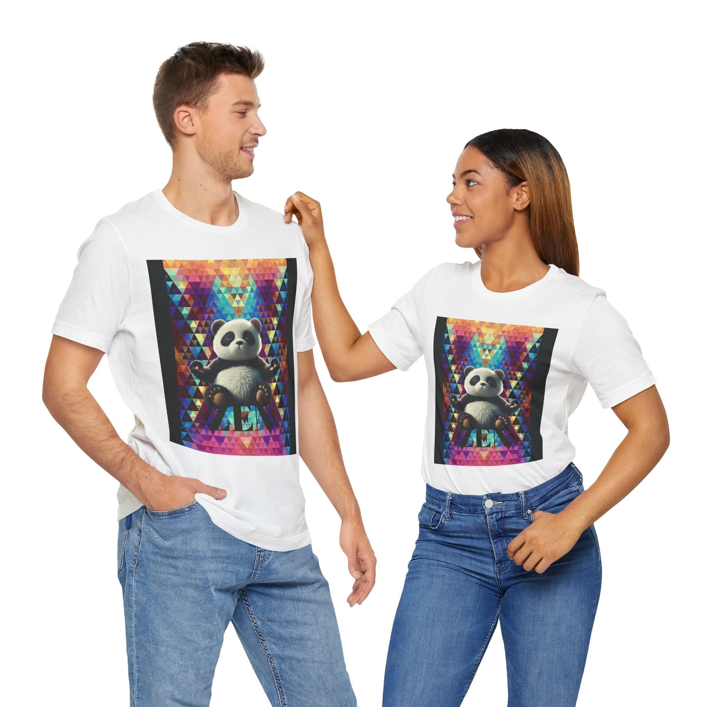 Colorful Panda Graphic Tee - Unisex Jersey Short Sleeve