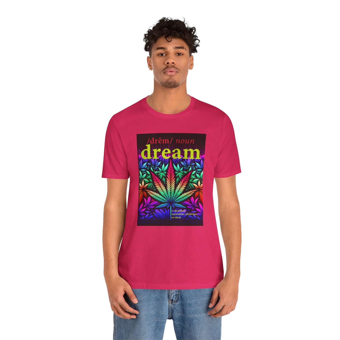Dream Inspired Unisex Jersey Tee - Vibrant Cannabis Graphic T-Shirt