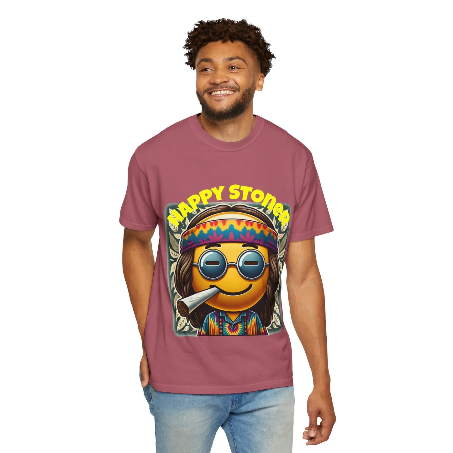 Happy Stoner Unisex Garment-Dyed T-Shirt | Chill Vibe Tee for Budding Enthusiasts