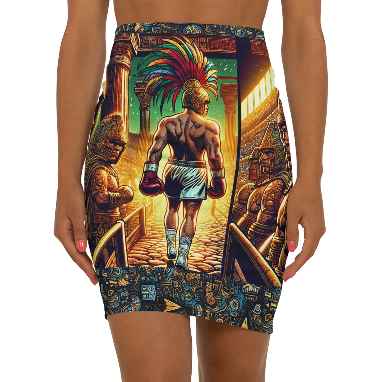 Women's Mid-Waist Pencil Skirt (AOP)