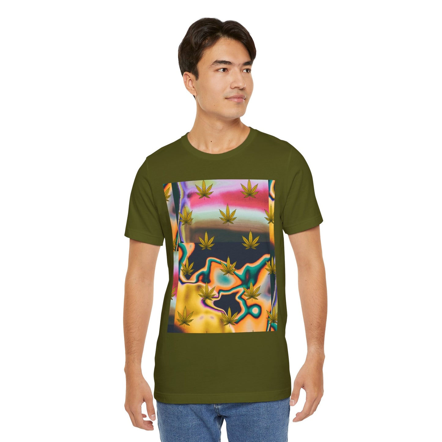 Vibrant Leaf Graphic Tee - Unisex Jersey Short Sleeve T-Shirt