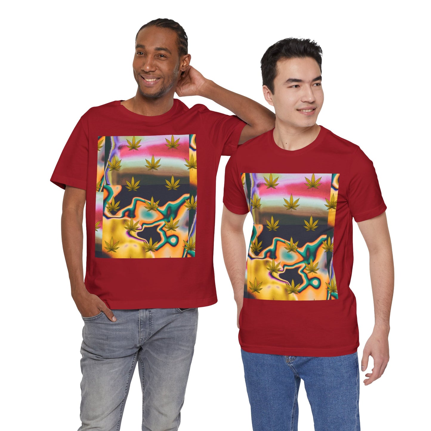 Vibrant Leaf Graphic Tee - Unisex Jersey Short Sleeve T-Shirt