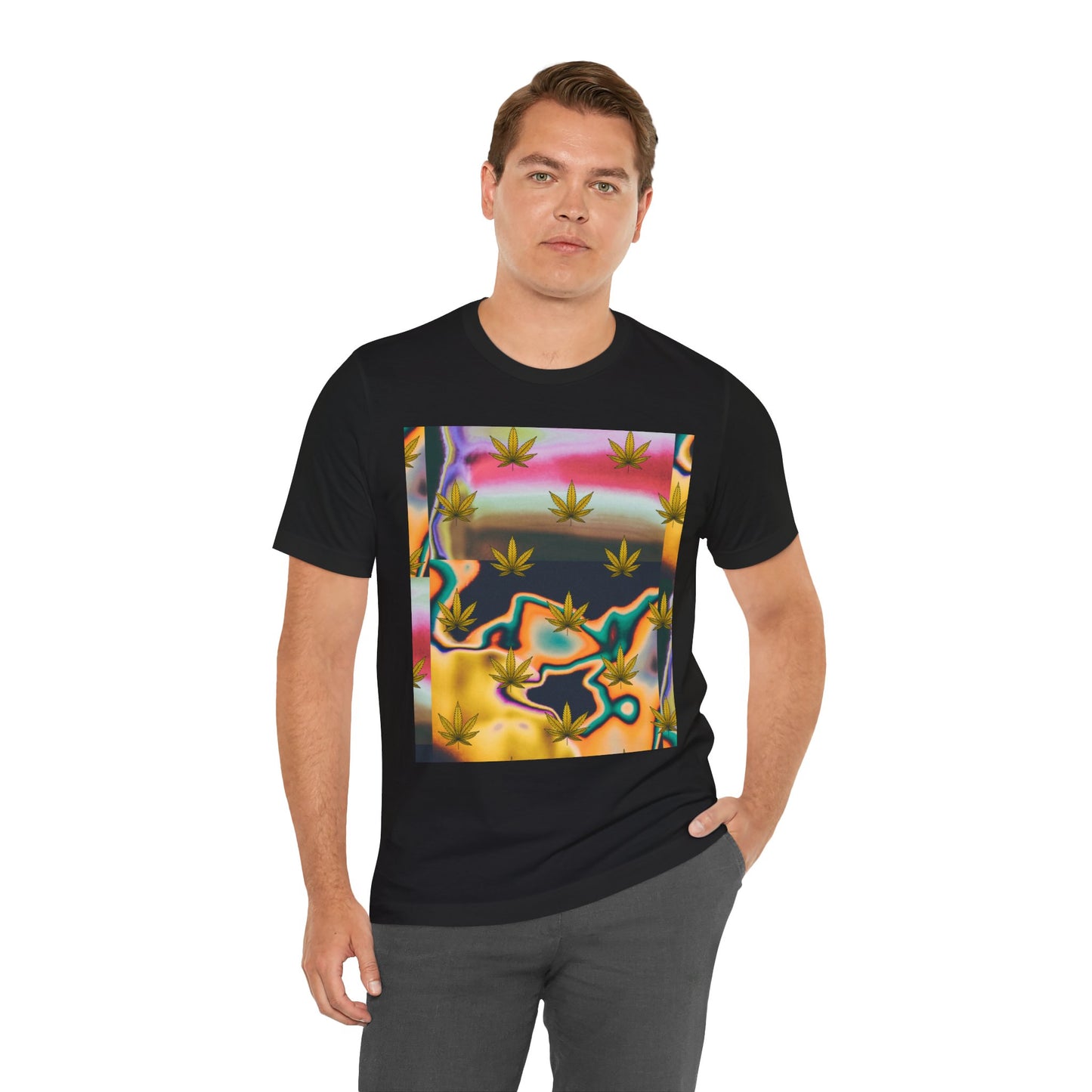 Vibrant Leaf Graphic Tee - Unisex Jersey Short Sleeve T-Shirt