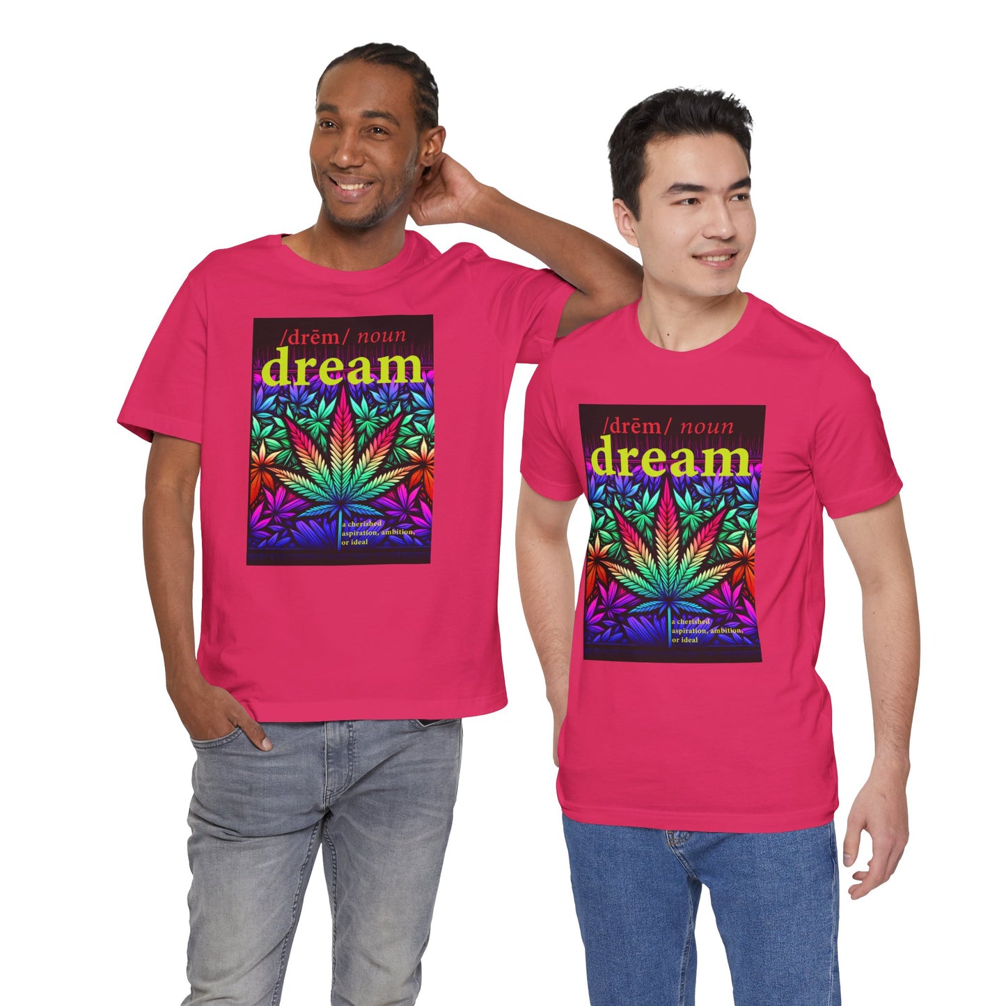 Dream Inspired Unisex Jersey Tee - Vibrant Cannabis Graphic T-Shirt