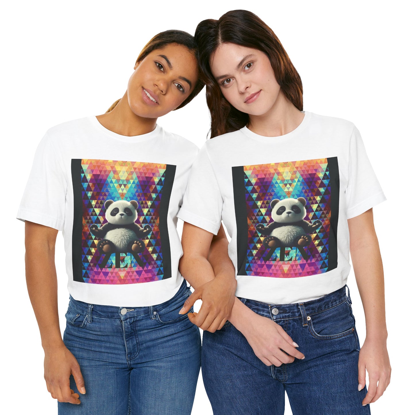 Colorful Panda Graphic Tee - Unisex Jersey Short Sleeve