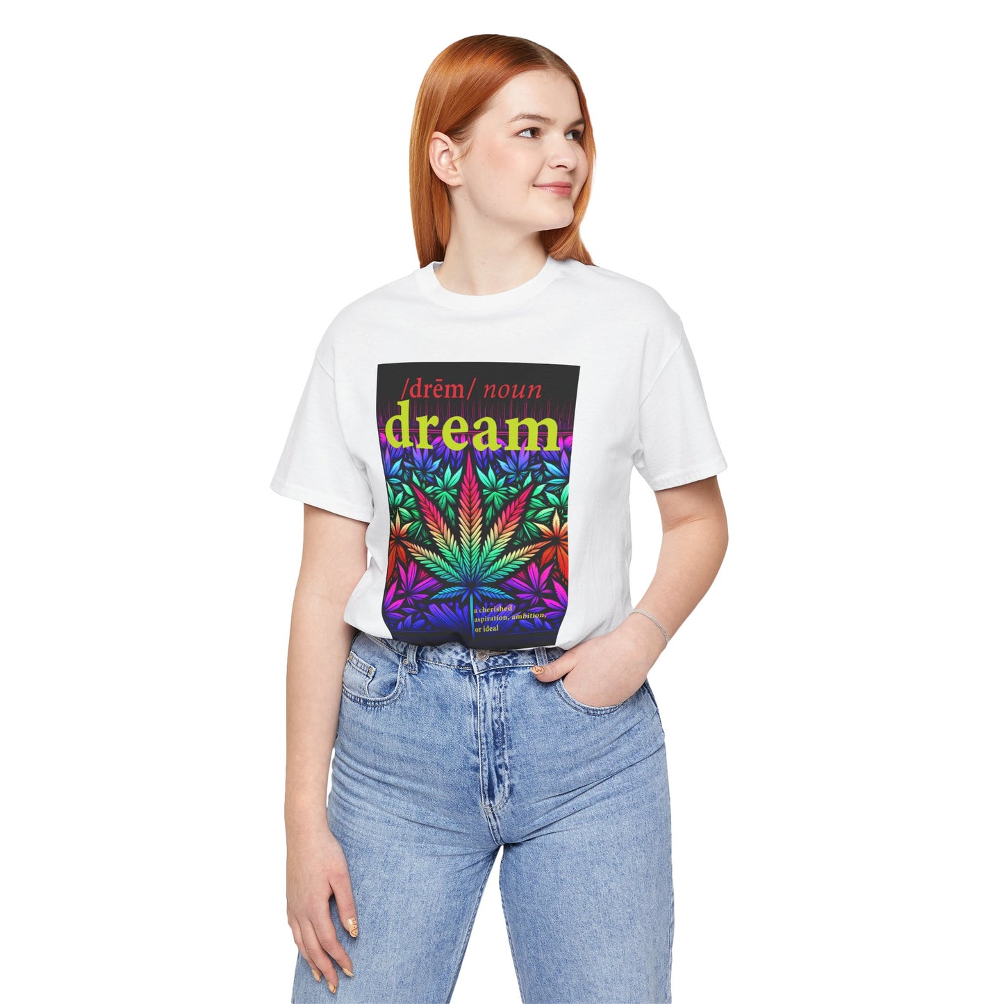 Dream Inspired Unisex Jersey Tee - Vibrant Cannabis Graphic T-Shirt
