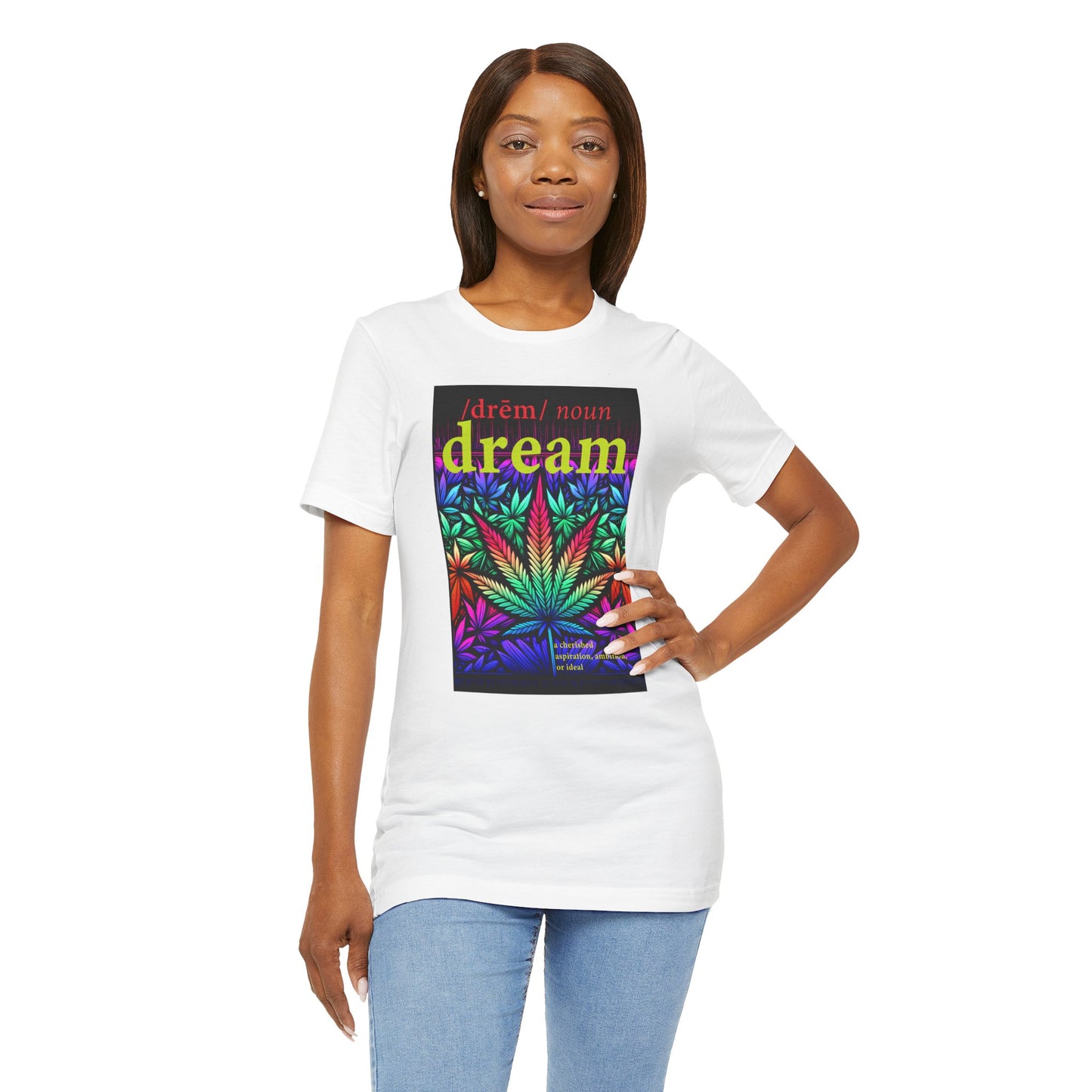 Dream Inspired Unisex Jersey Tee - Vibrant Cannabis Graphic T-Shirt