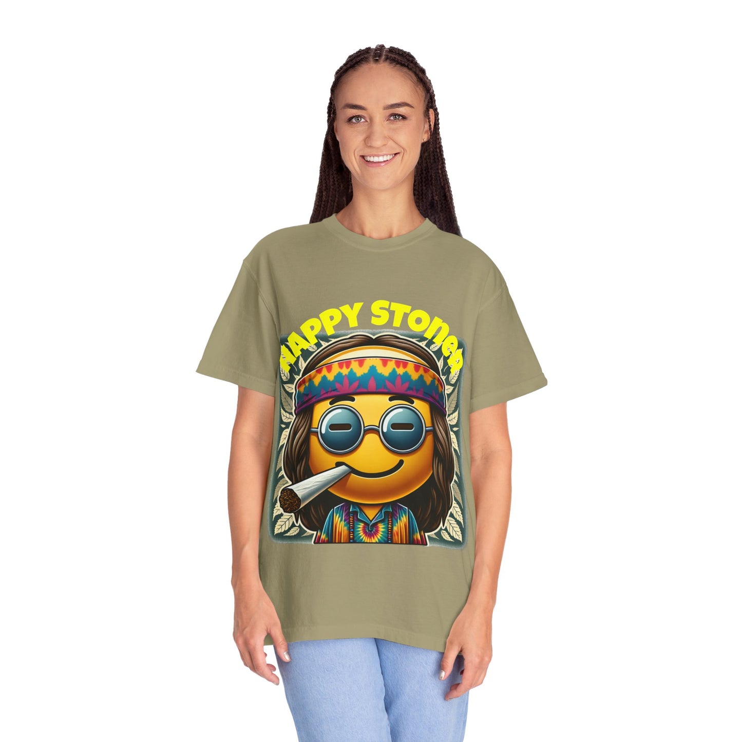 Happy Stoner Unisex Garment-Dyed T-Shirt | Chill Vibe Tee for Budding Enthusiasts