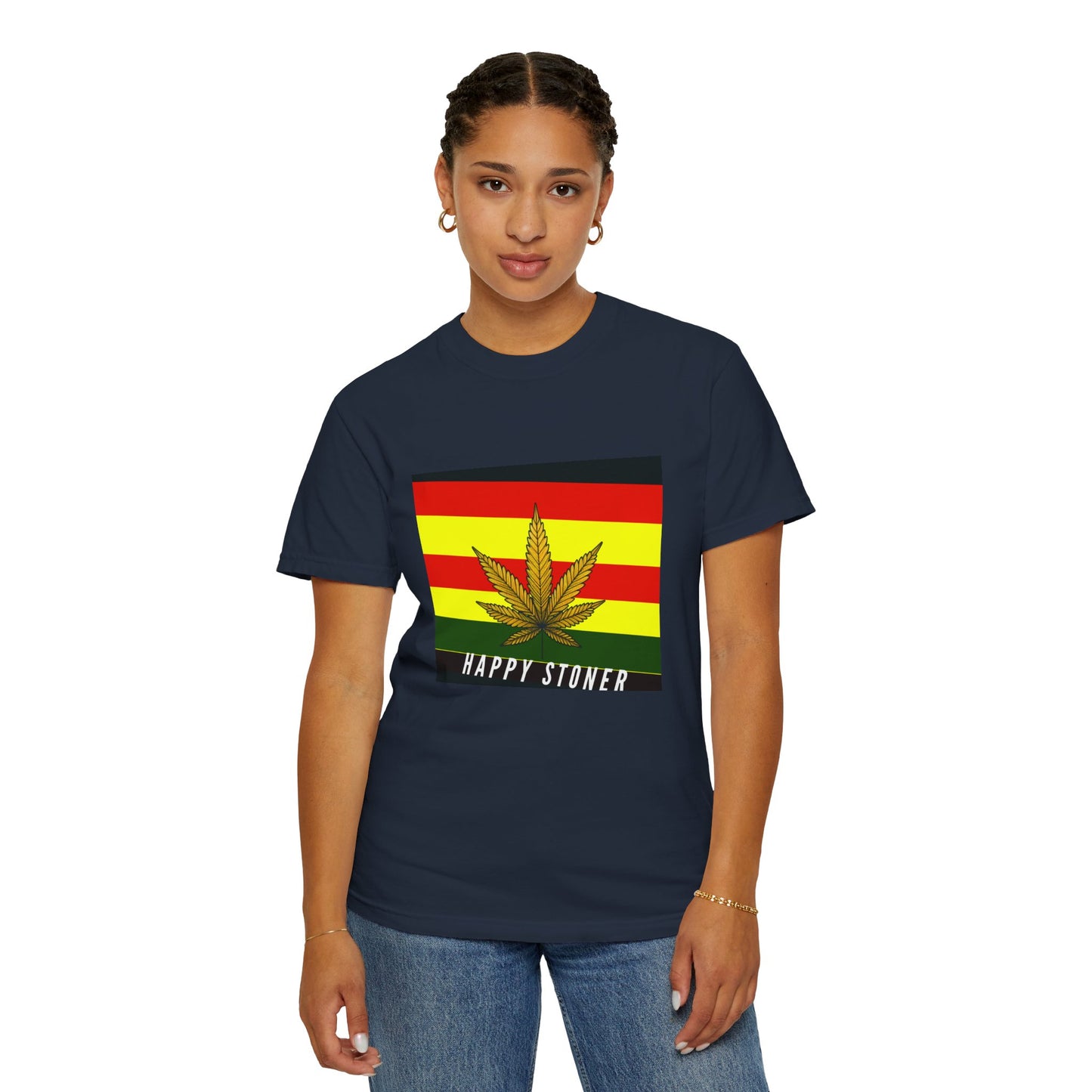 Happy Stoner Unisex Garment-Dyed T-shirt - Chill Vibes for Cannabis Enthusiasts