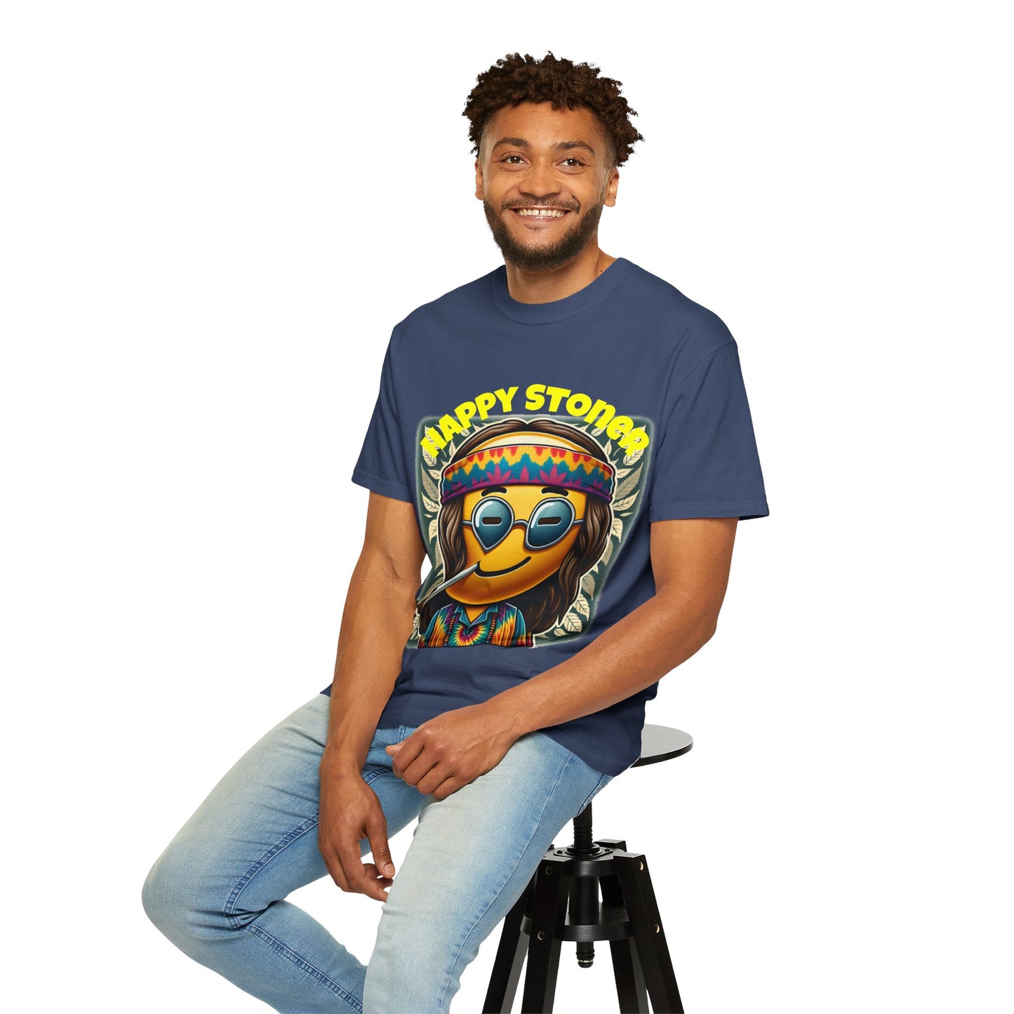 Happy Stoner Unisex Garment-Dyed T-Shirt | Chill Vibe Tee for Budding Enthusiasts