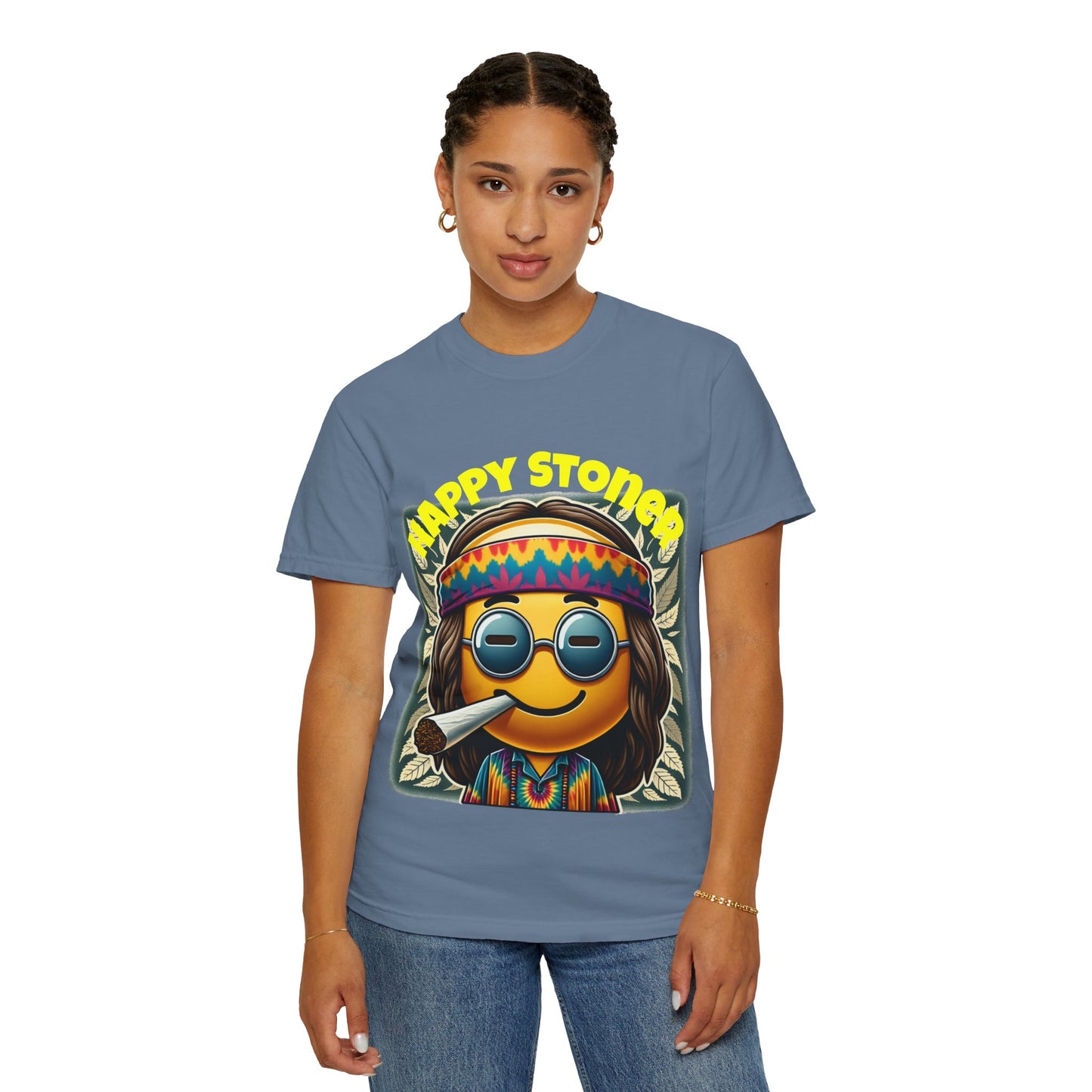 Happy Stoner Unisex Garment-Dyed T-Shirt | Chill Vibe Tee for Budding Enthusiasts