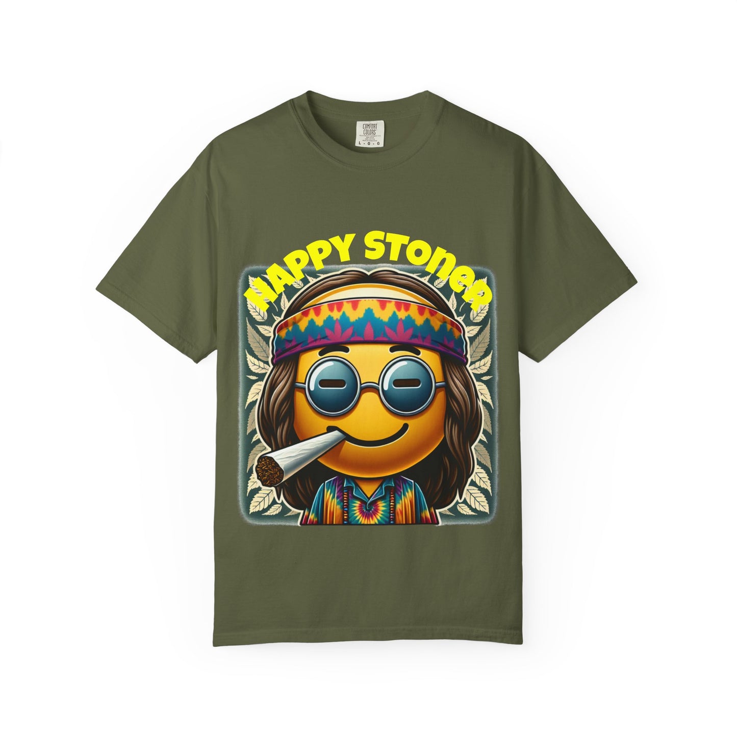 Happy Stoner Unisex Garment-Dyed T-Shirt | Chill Vibe Tee for Budding Enthusiasts