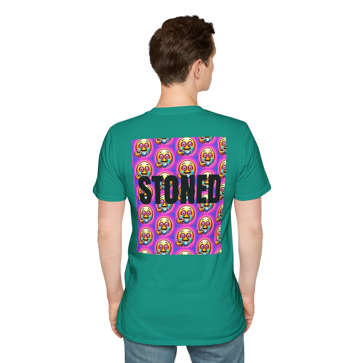 Stay Stoned Unisex Softstyle T-Shirt - Retro Vibe Graphic Tee for Fun Gatherings