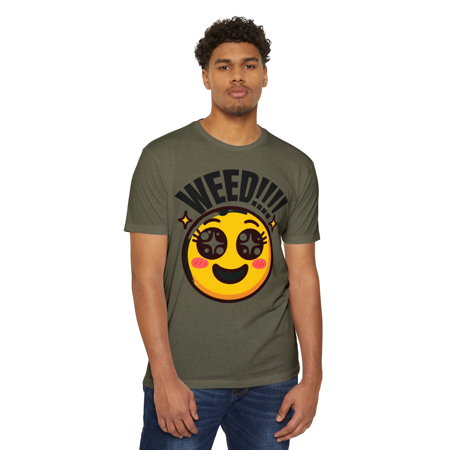 Fun Weed Smiley Face T-Shirt for Cannabis Lovers