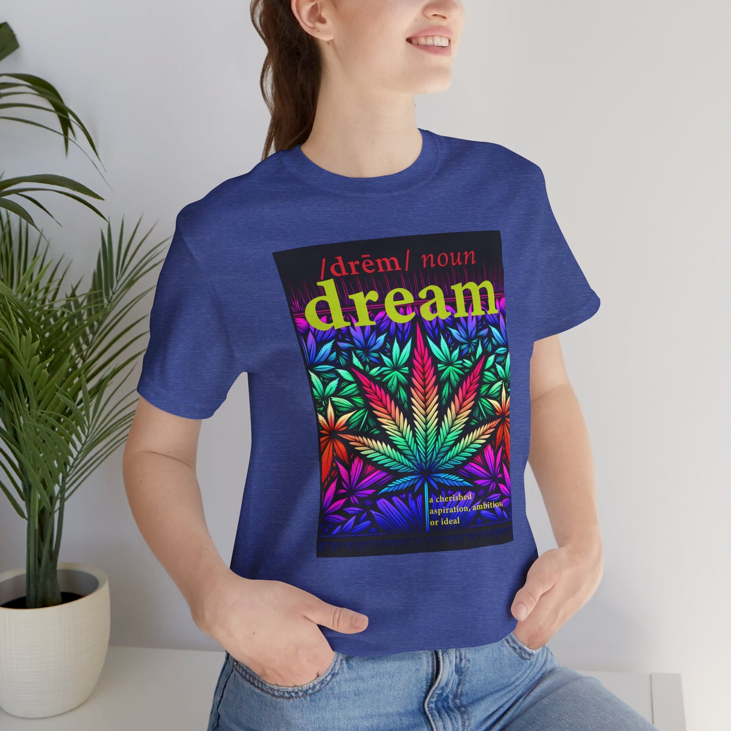 Dream Inspired Unisex Jersey Tee - Vibrant Cannabis Graphic T-Shirt