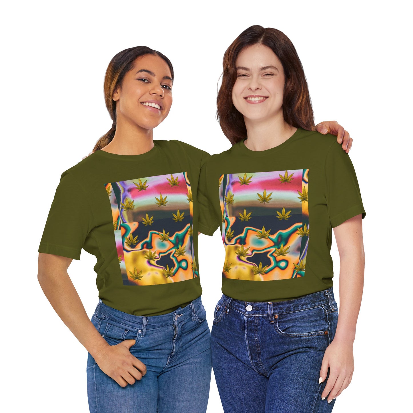 Vibrant Leaf Graphic Tee - Unisex Jersey Short Sleeve T-Shirt