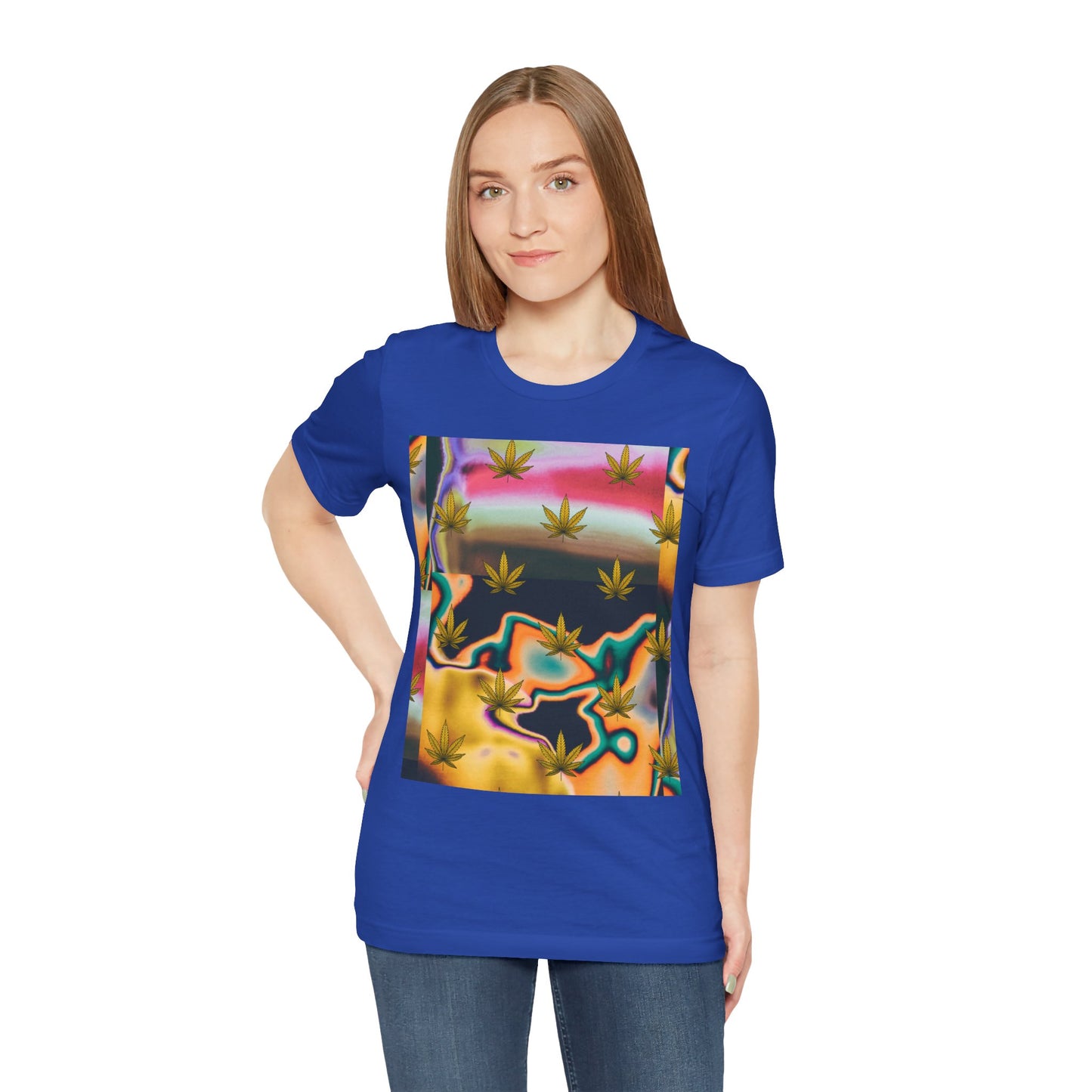 Vibrant Leaf Graphic Tee - Unisex Jersey Short Sleeve T-Shirt