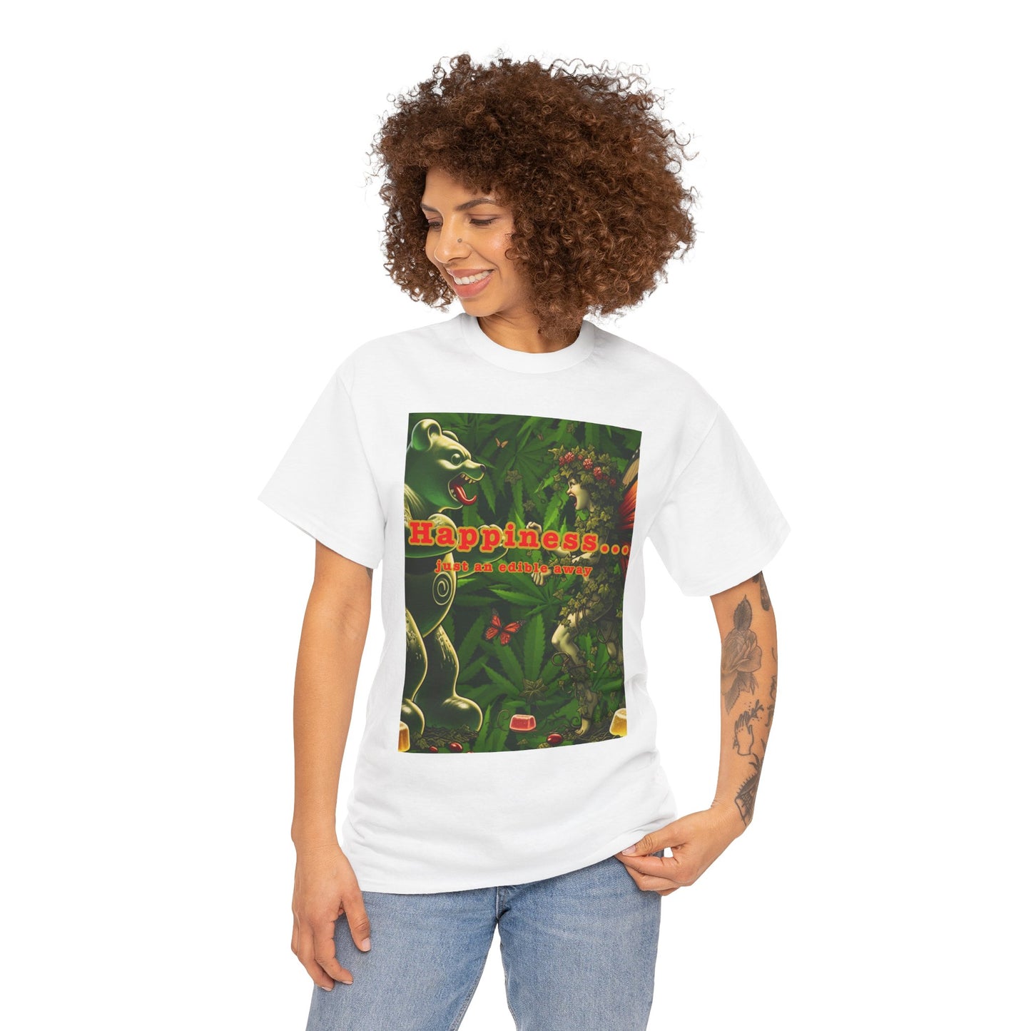 Happiness Jungle Unisex Heavy Cotton Tee, Graphic T-Shirt, Nature Lover Gift, Summer Wardrobe Essential, Unisex Casual Wear