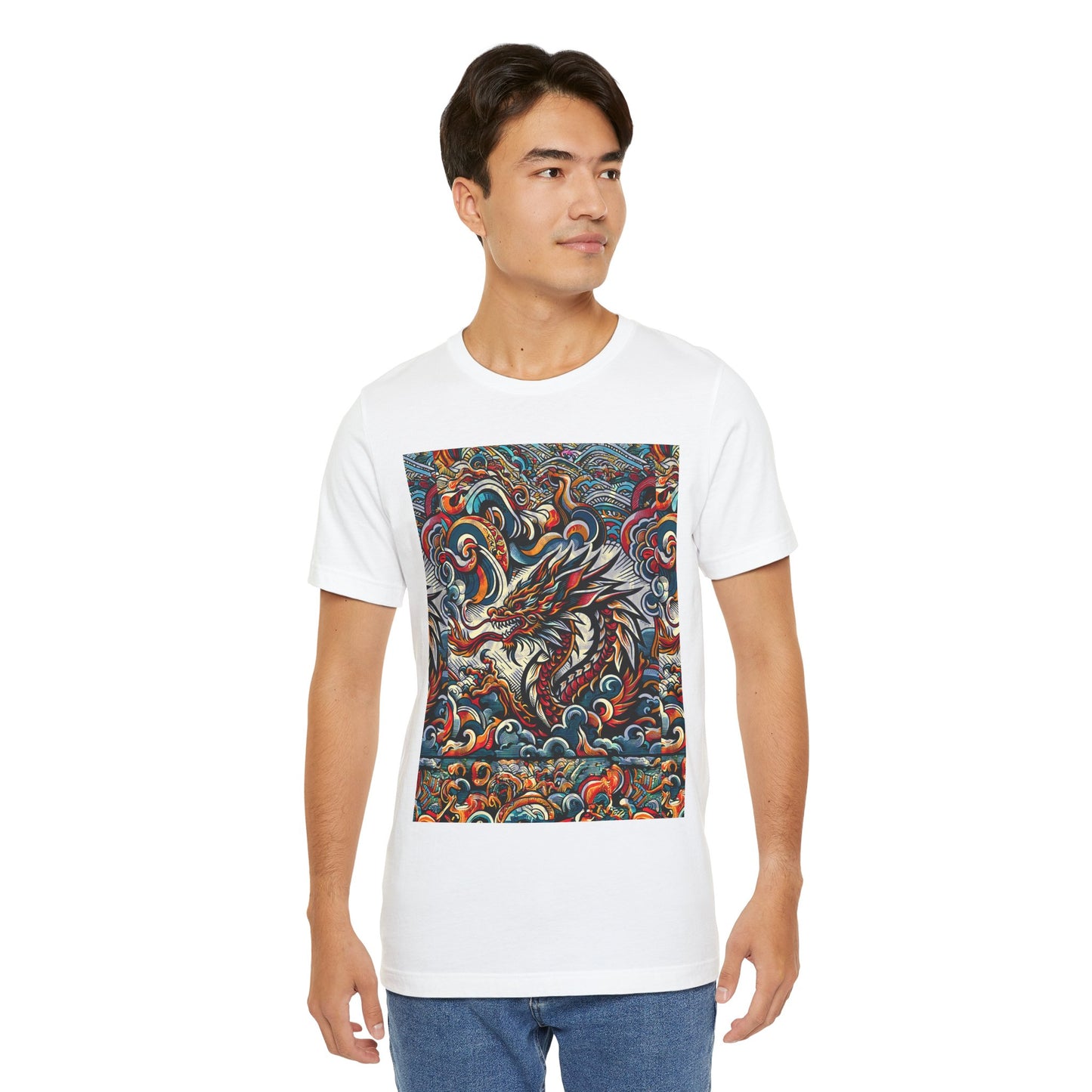 Vibrant Dragon Graphic Tee - Unisex Jersey Short Sleeve Shirt