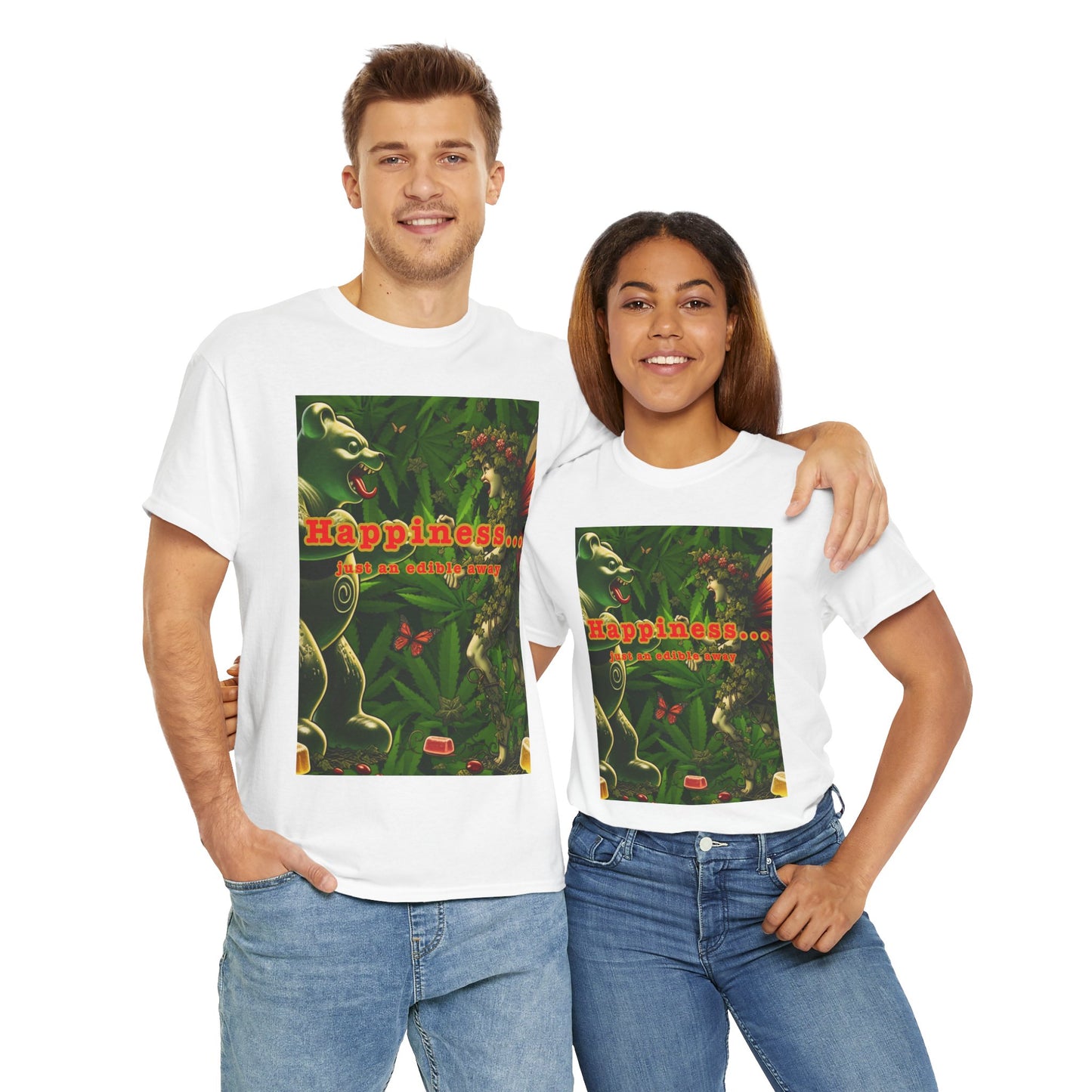Happiness Jungle Unisex Heavy Cotton Tee, Graphic T-Shirt, Nature Lover Gift, Summer Wardrobe Essential, Unisex Casual Wear