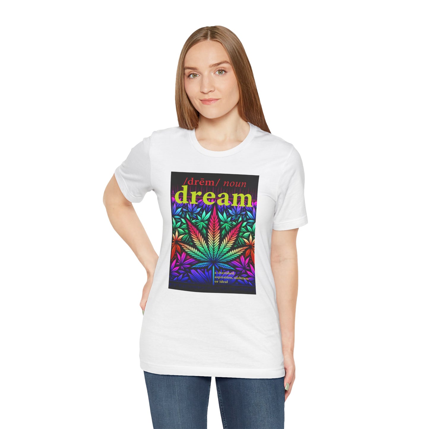 Dream Inspired Unisex Jersey Tee - Vibrant Cannabis Graphic T-Shirt