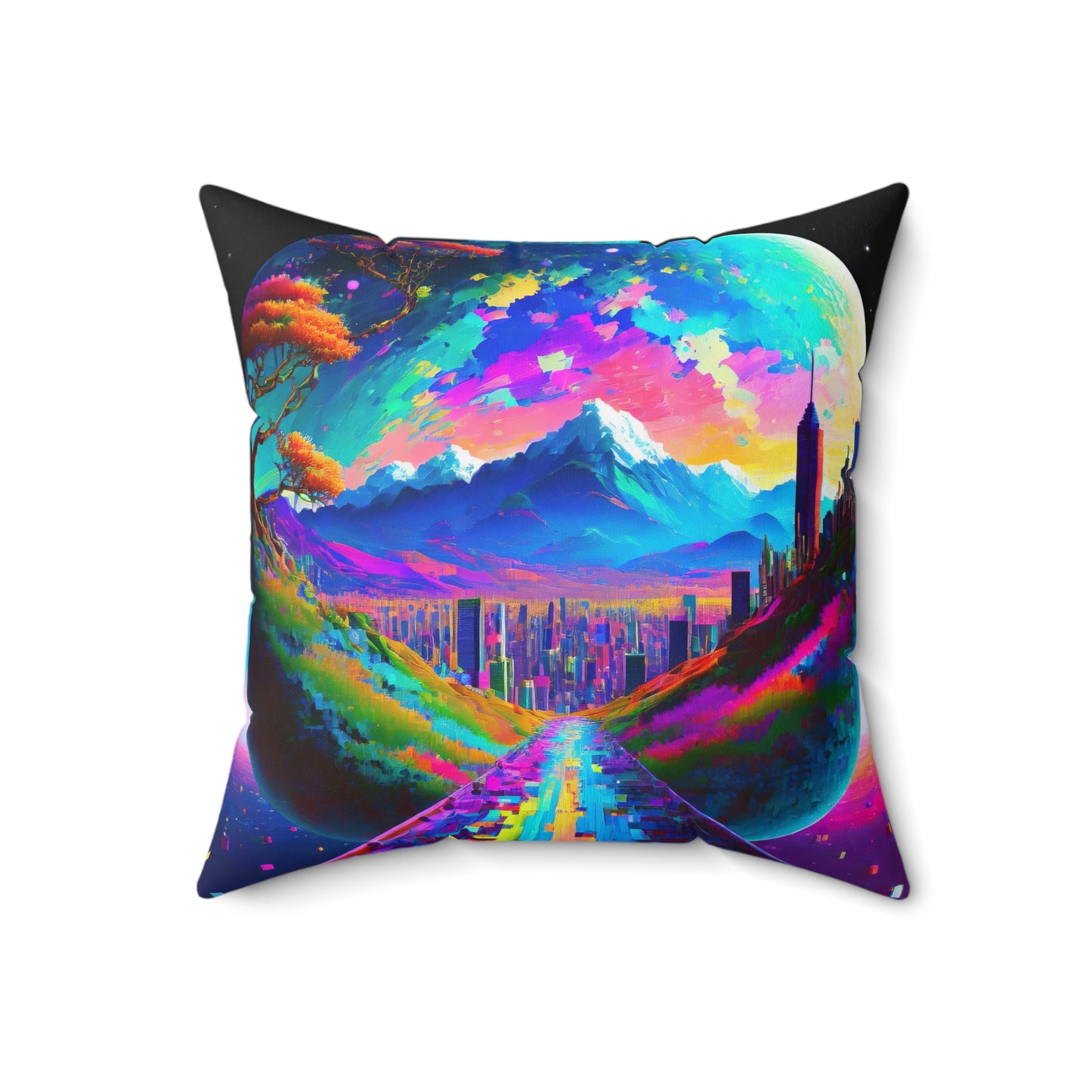 Get on this Planet Spun Polyester Square Pillow