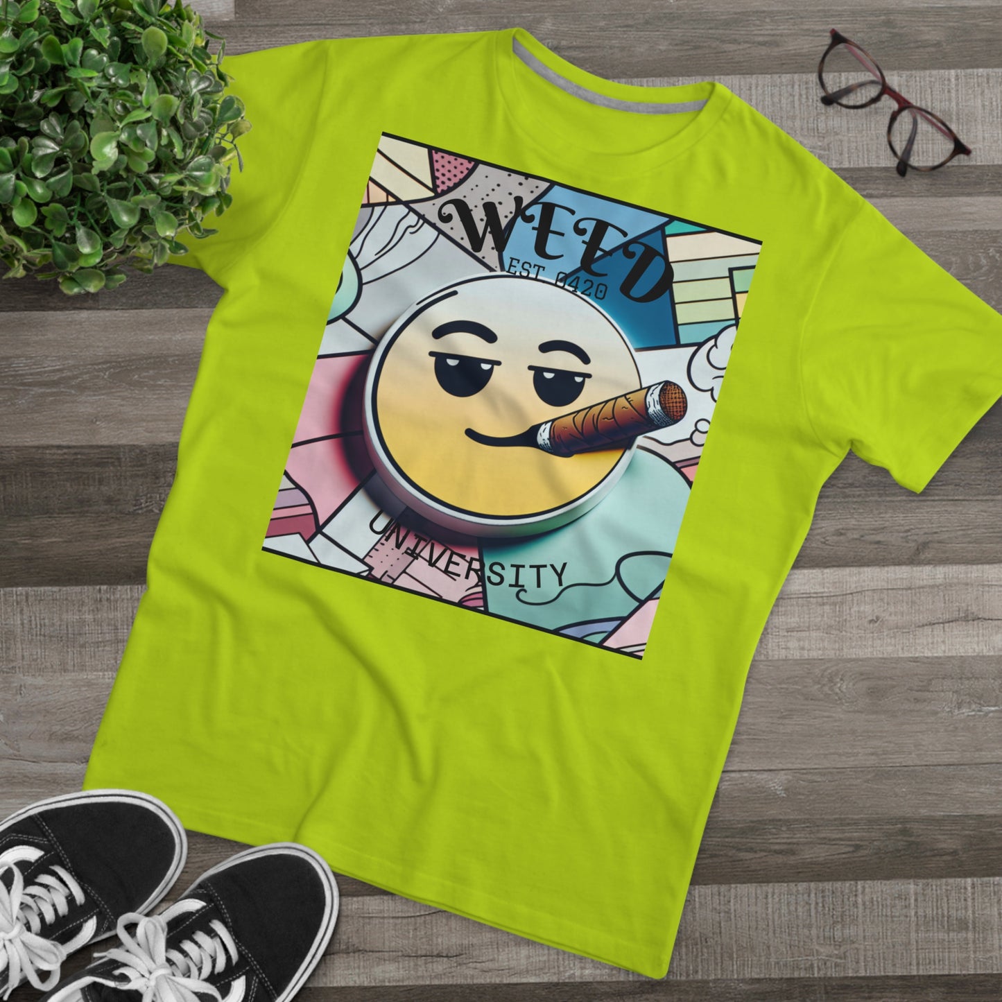 Cozy Weed University Tee - Modern Fit Cannabis T-Shirt for Fun Lovers